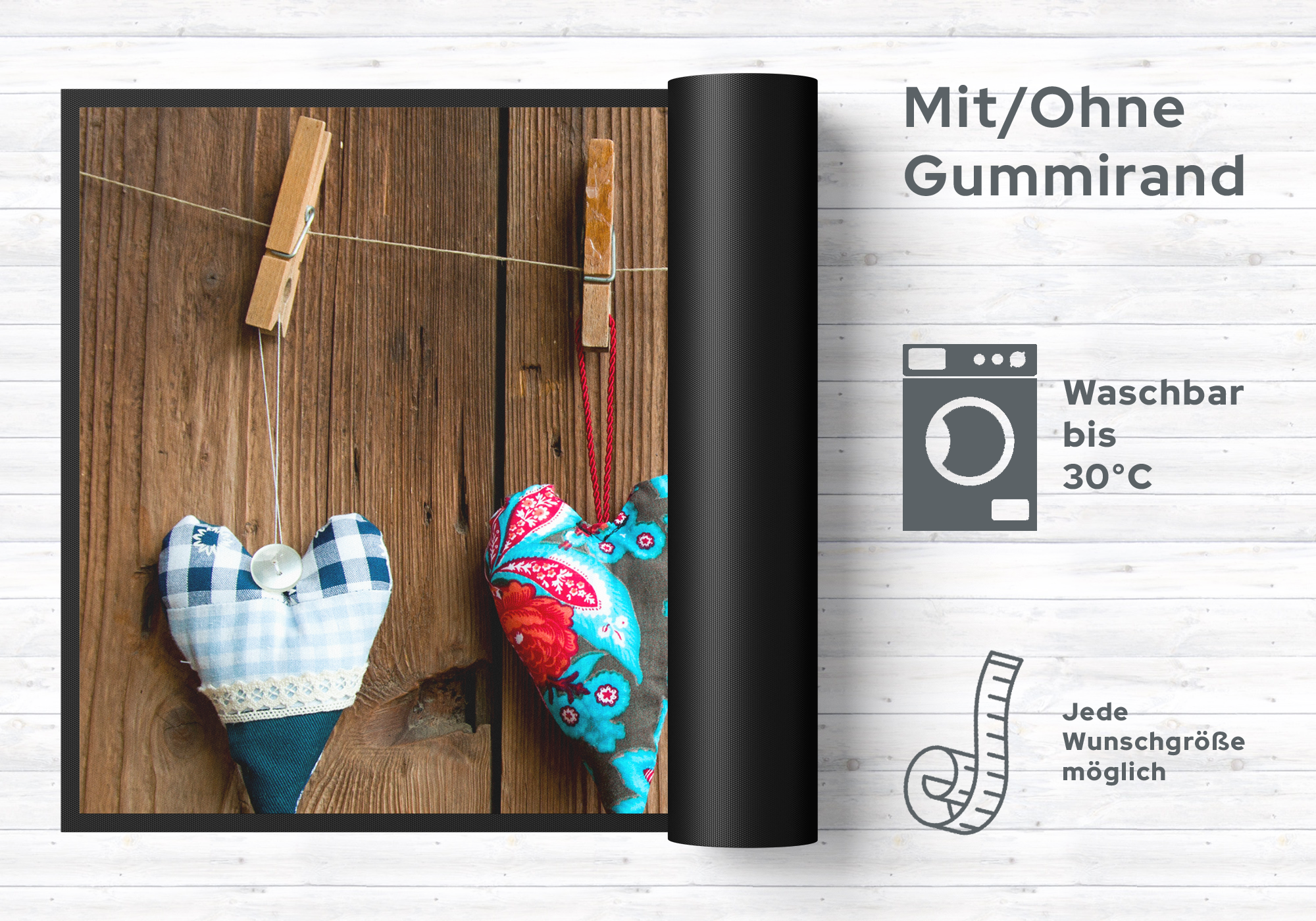 Fussmatte Herzen 10022