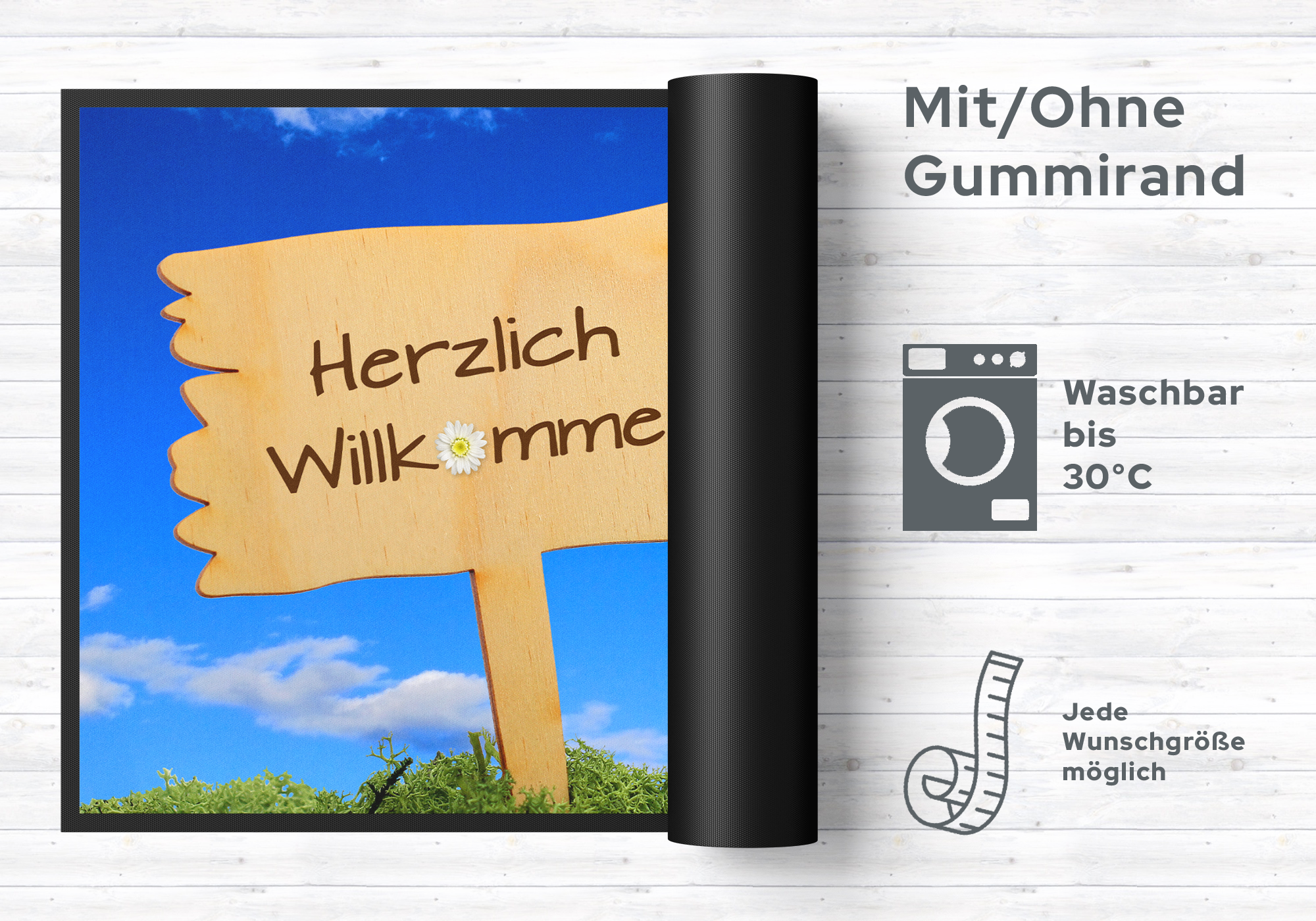 Fussmatte Herzlich Willkommen 10023