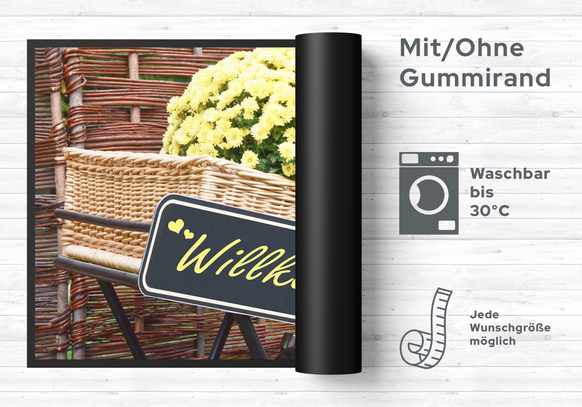 Fussmatte Willkommen 10034