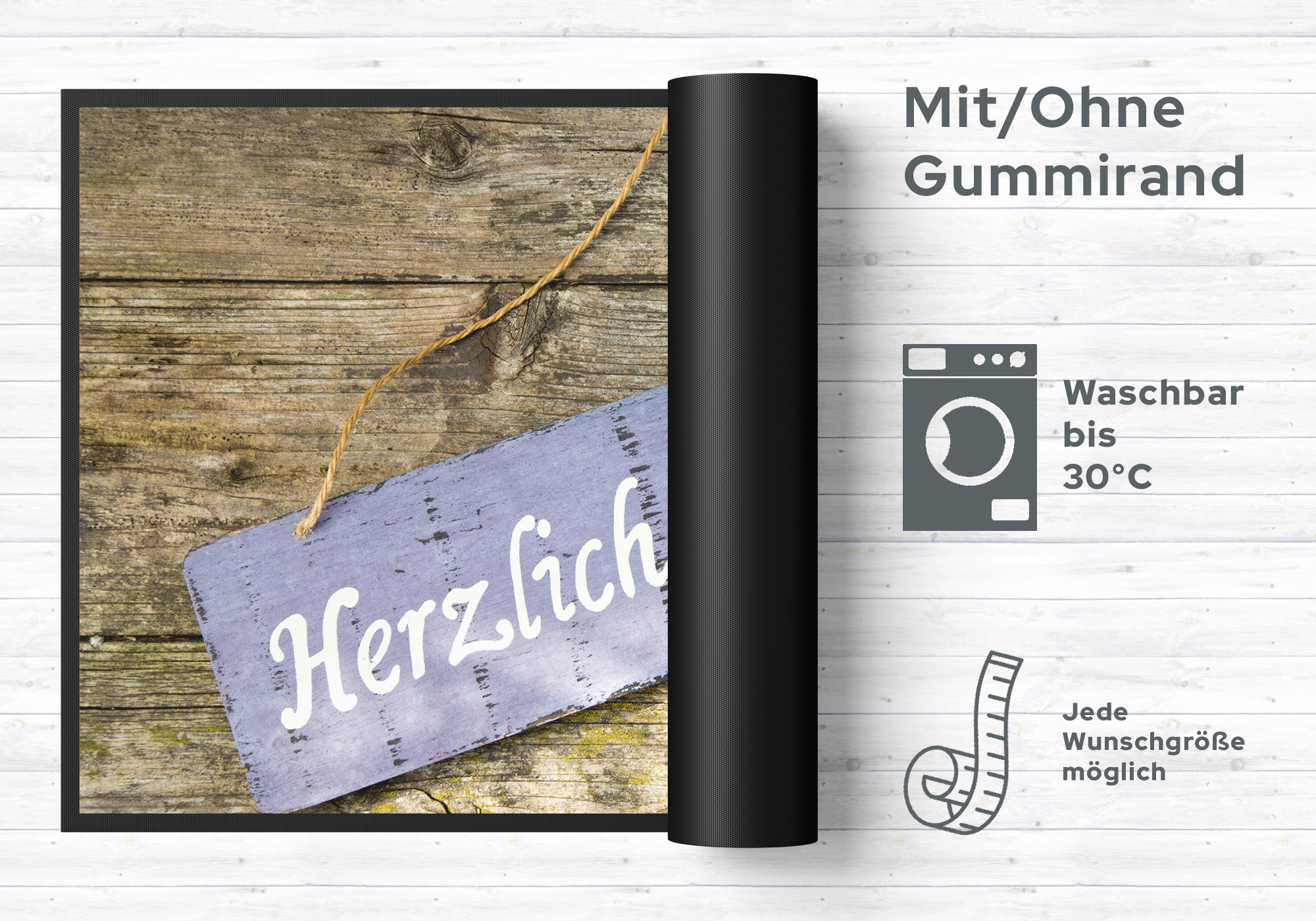 Fussmatte Herzlich Willkommen 10037