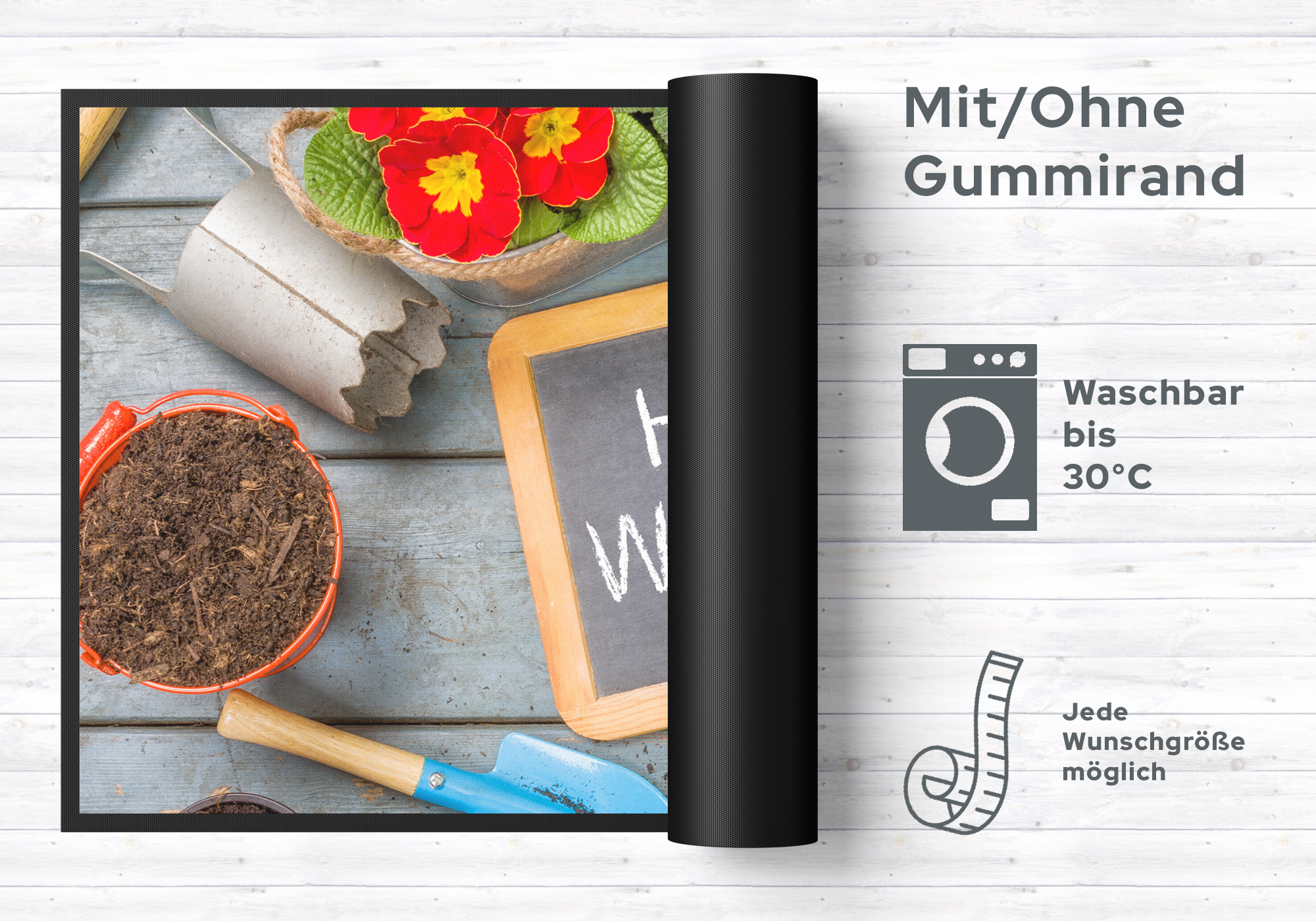 Fussmatte Herzlich Willkommen Garten 10079