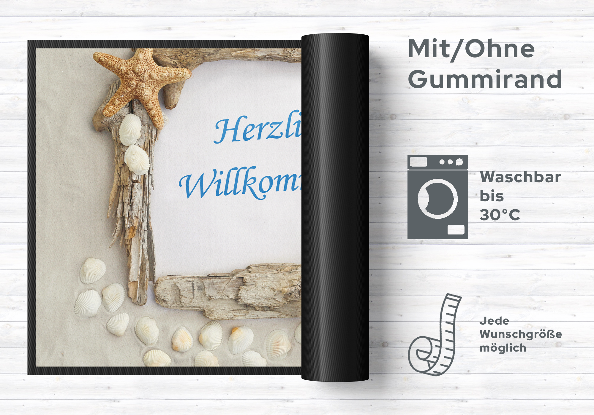 Fussmatte Herzlich Willkommen 10080