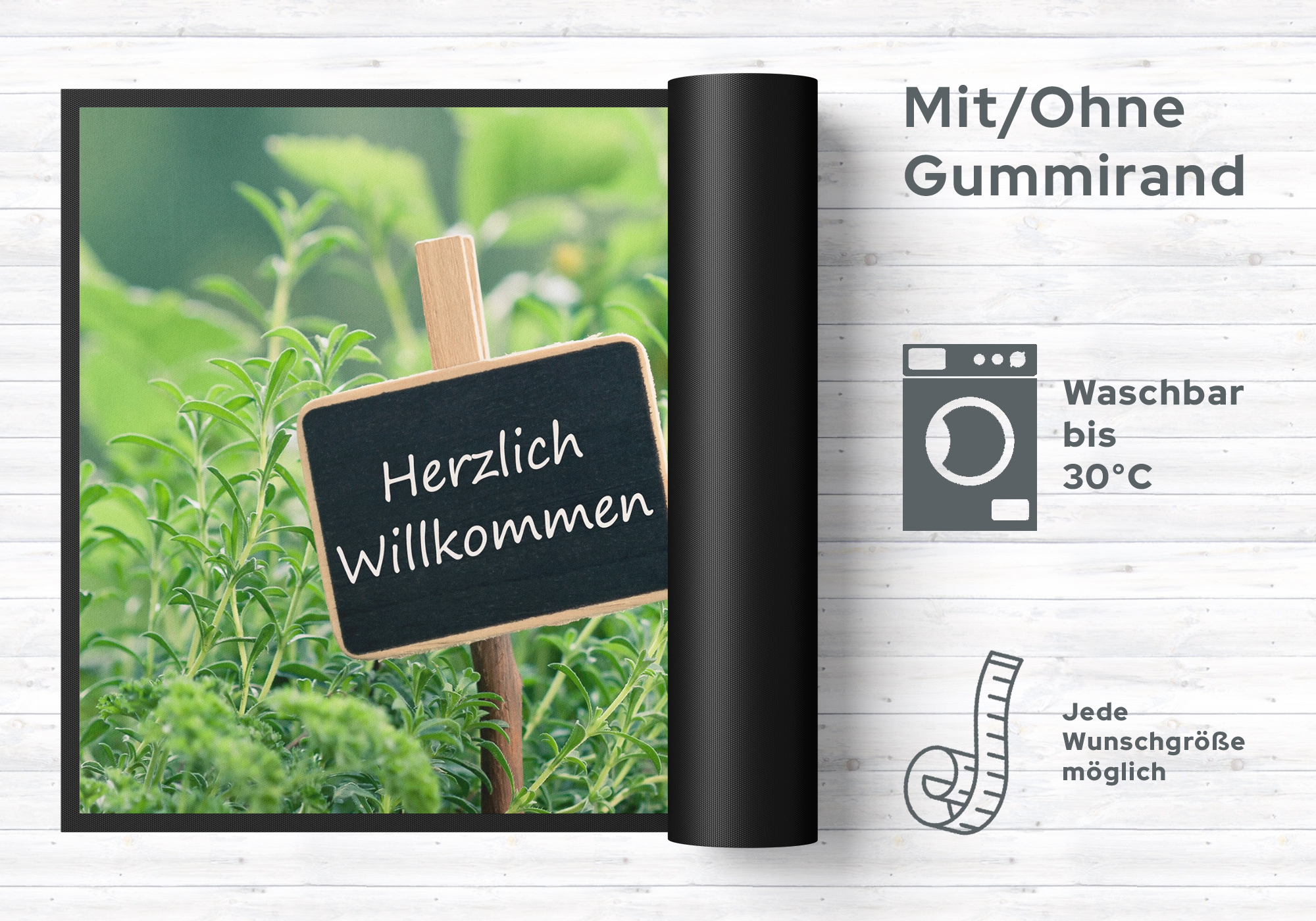 Fussmatte Herzlich Willkommen 10105