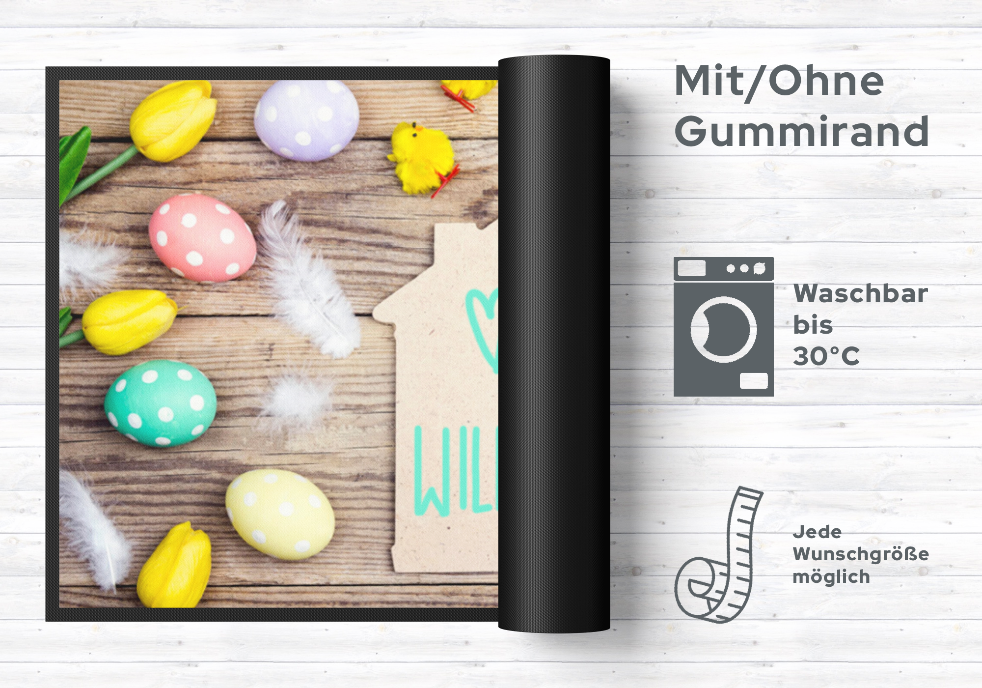 Fussmatte Herzlich Willkommen Ostern 10253