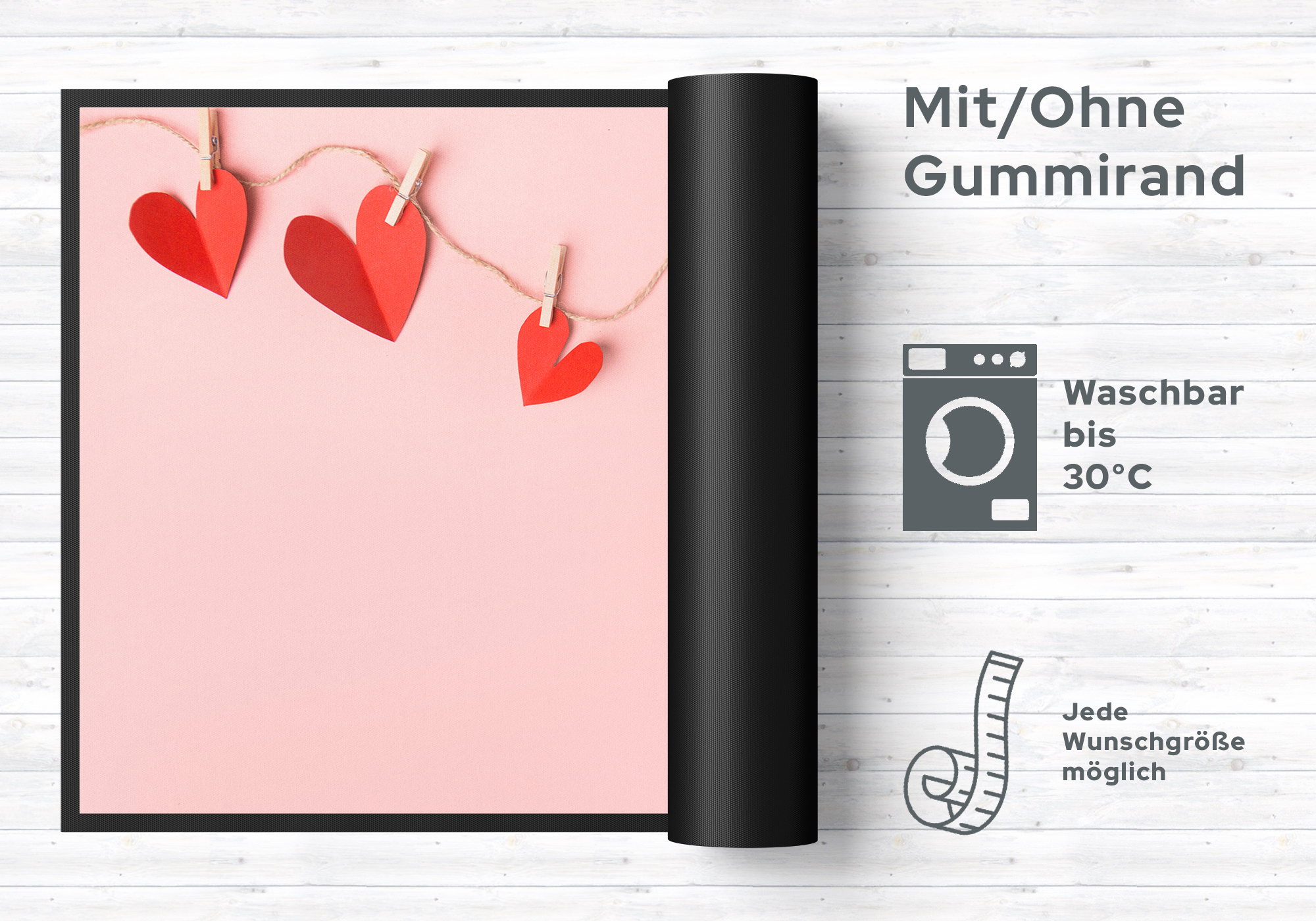 Fussmatte Herzen 10576