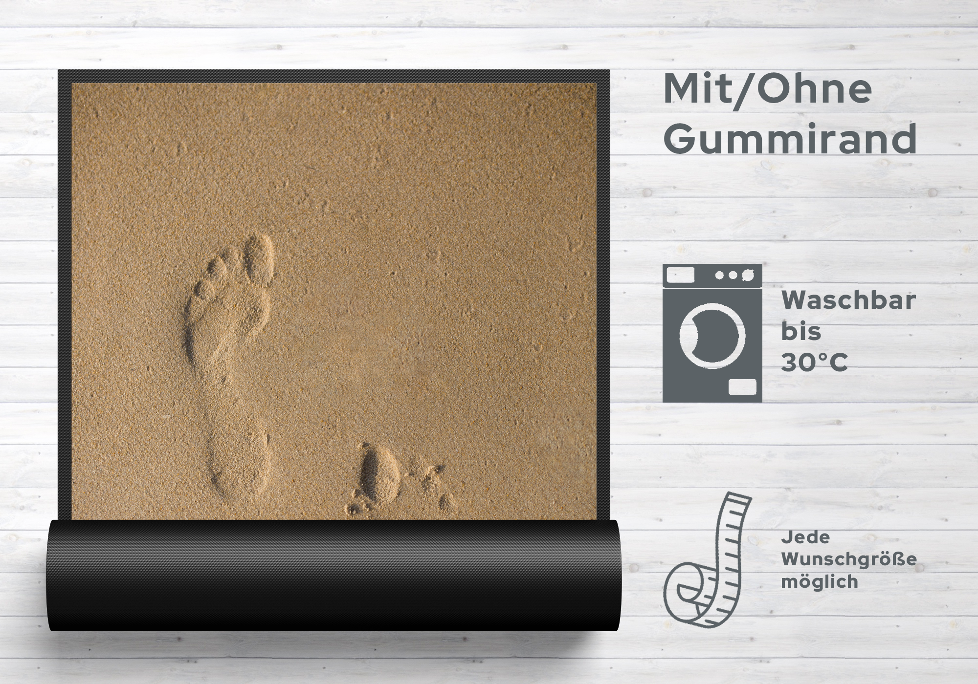 Fussmatte Abdrücke Sand 10963