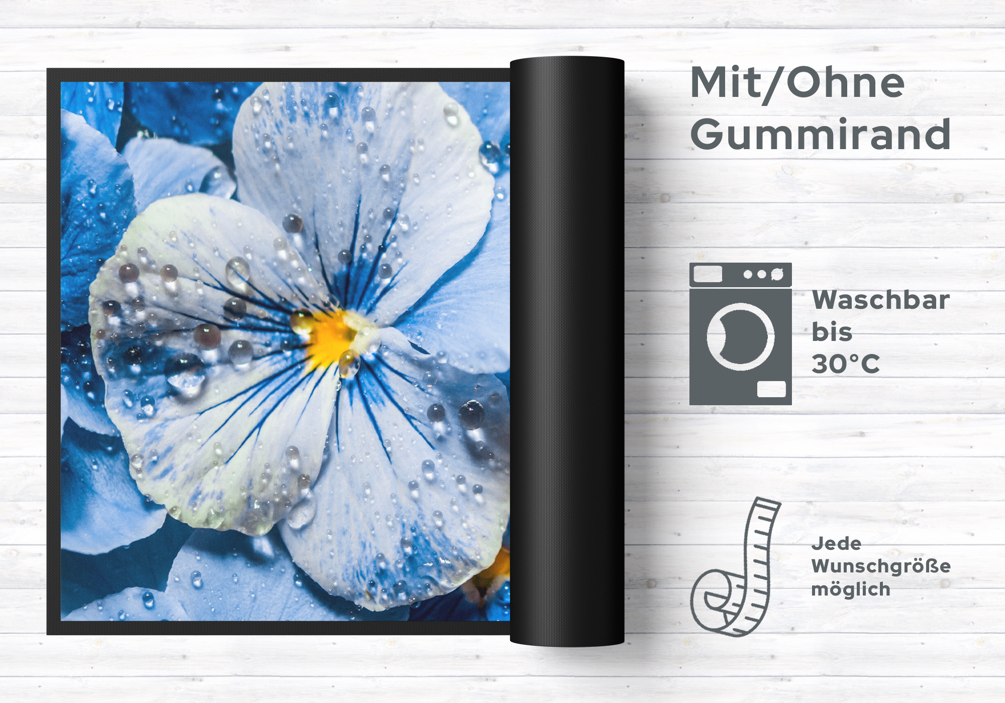 Fussmatte blaue Blume 10998