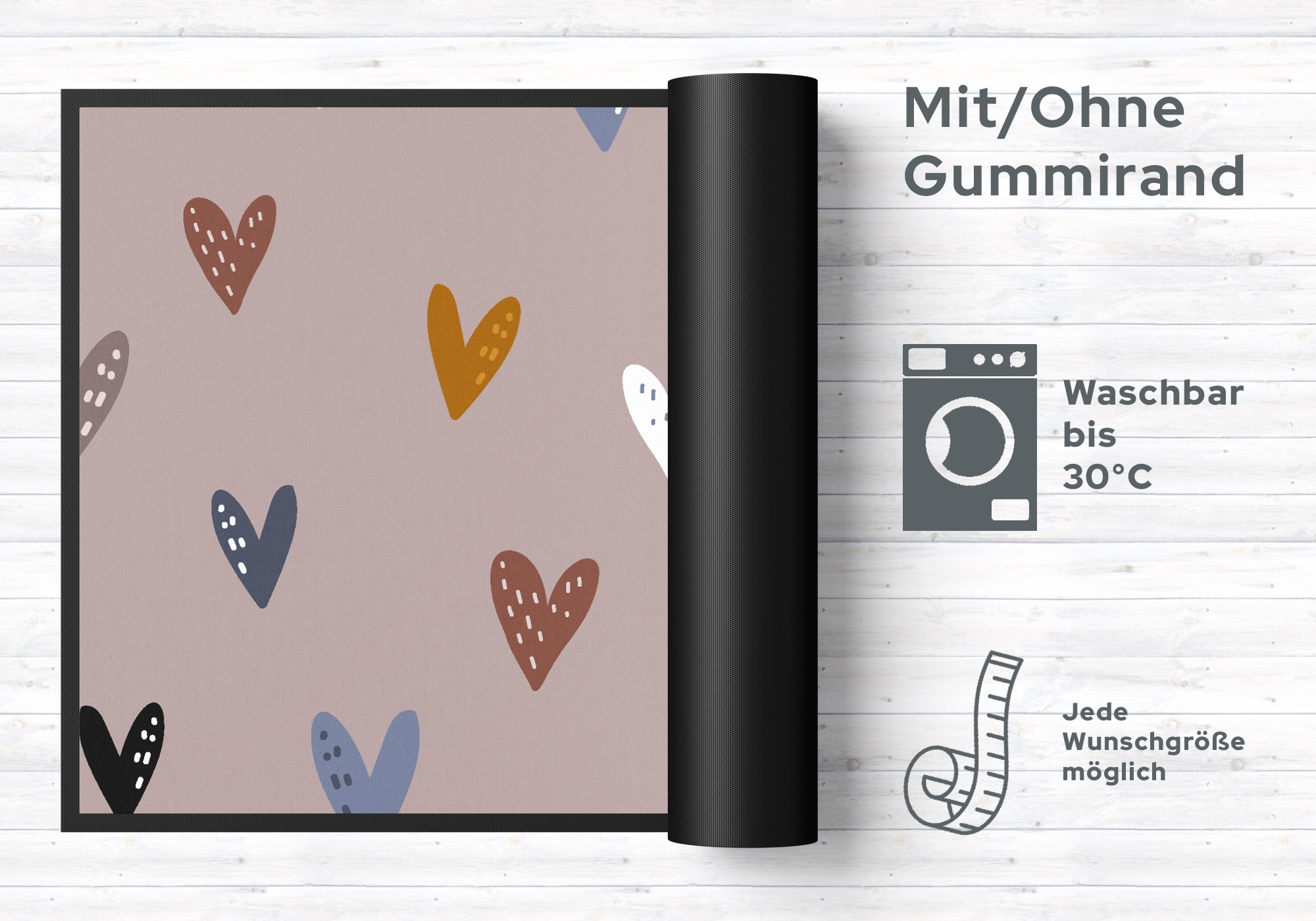 Fussmatte Herzen 11103