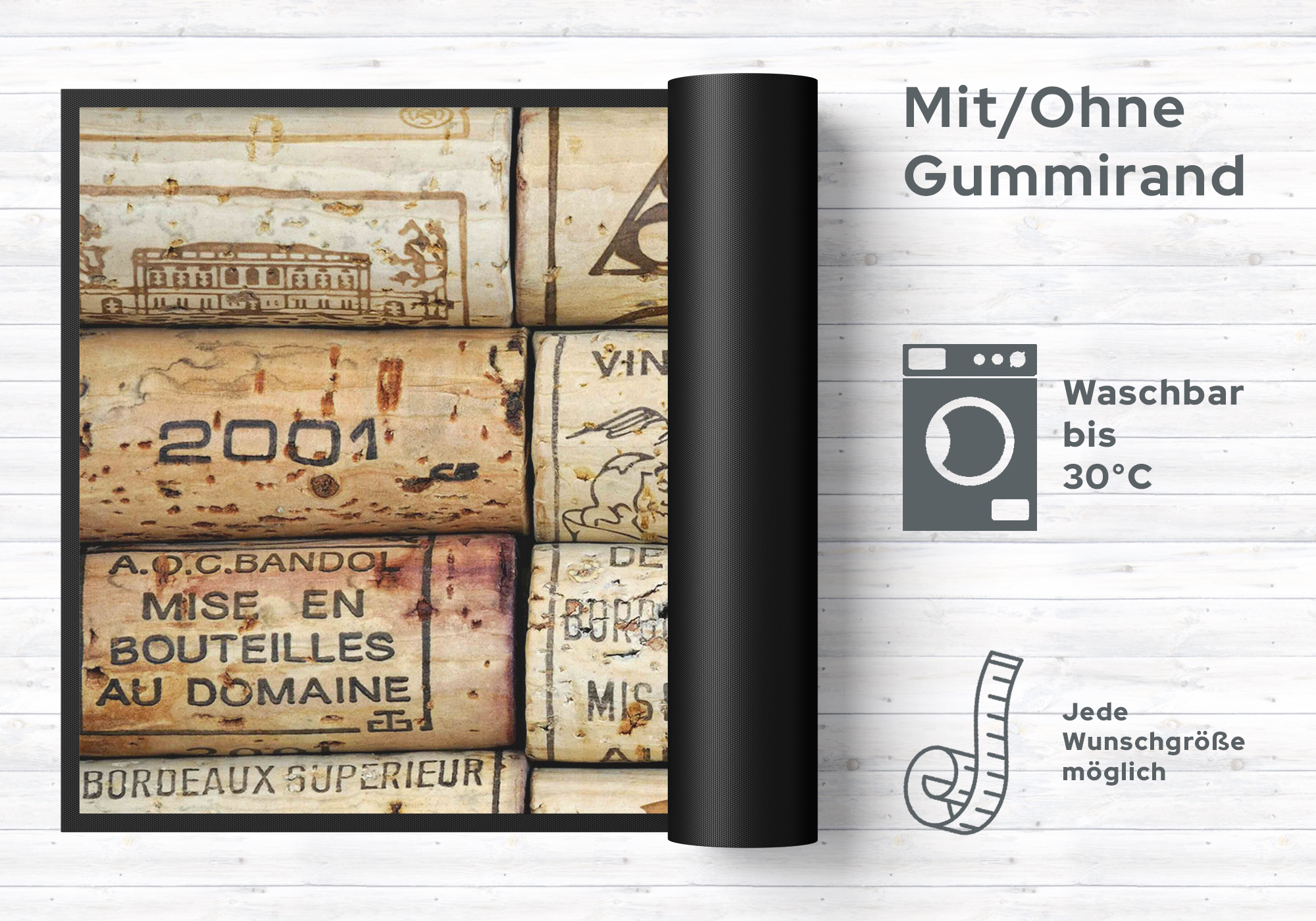 Küchenteppich Korken 4417