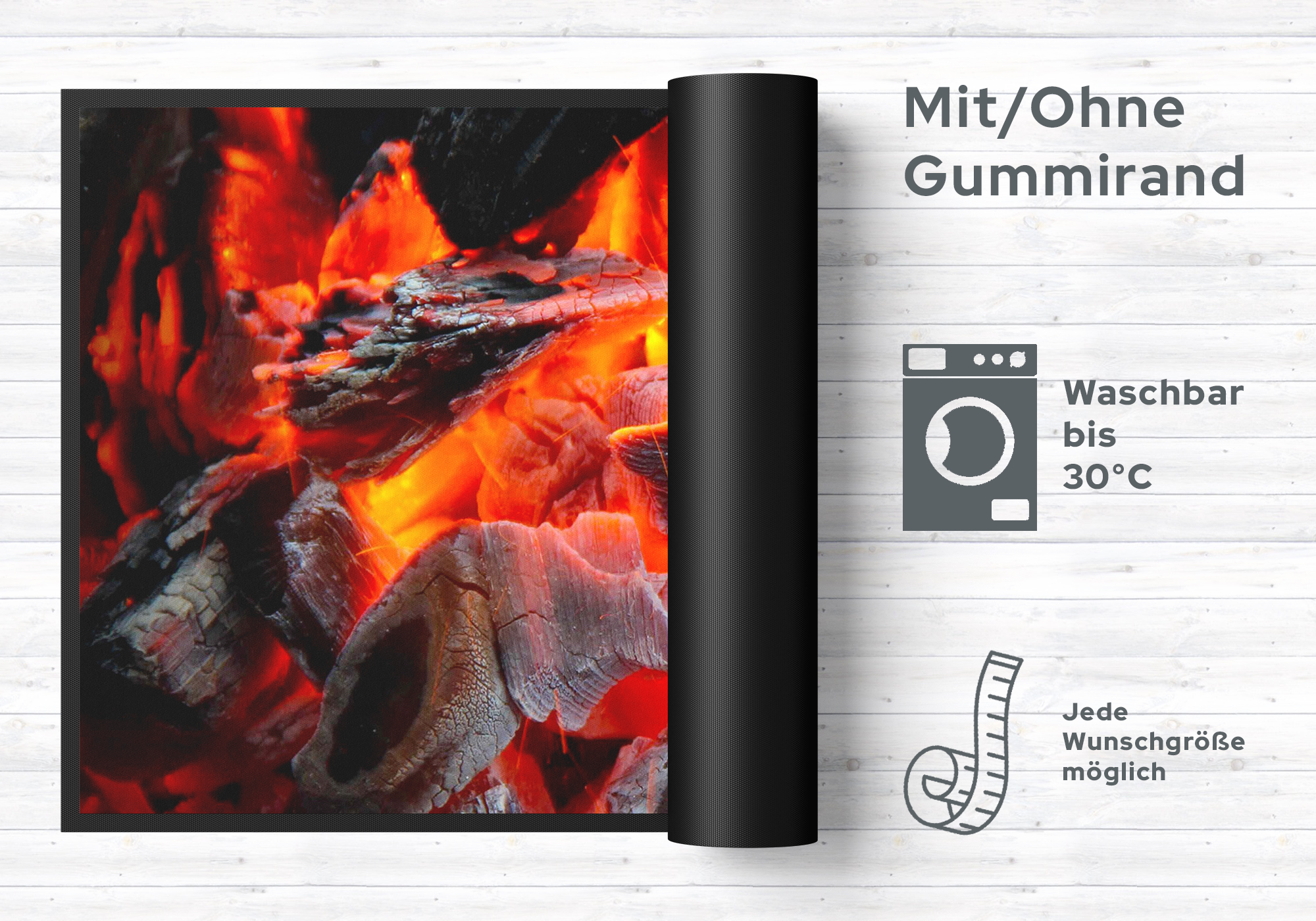 Küchenteppich Kohle 4421