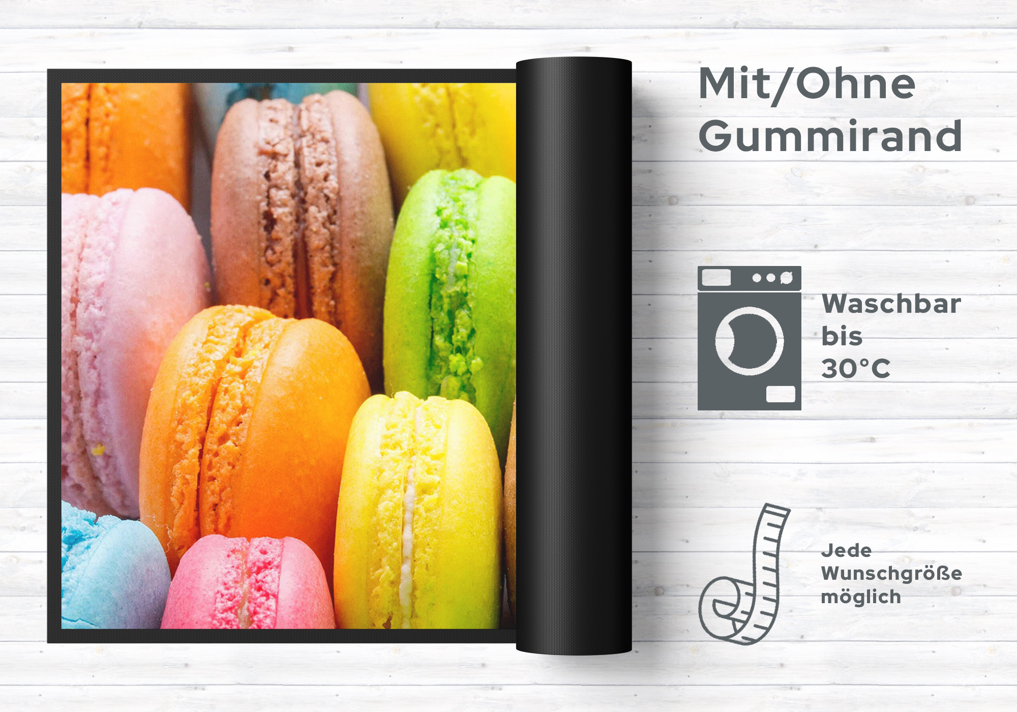 Küchenteppich Macarons 4432