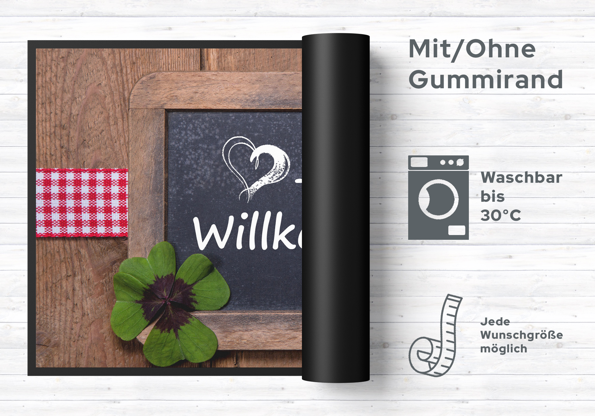 Fussmatte ♥-lich Willkommen 4672