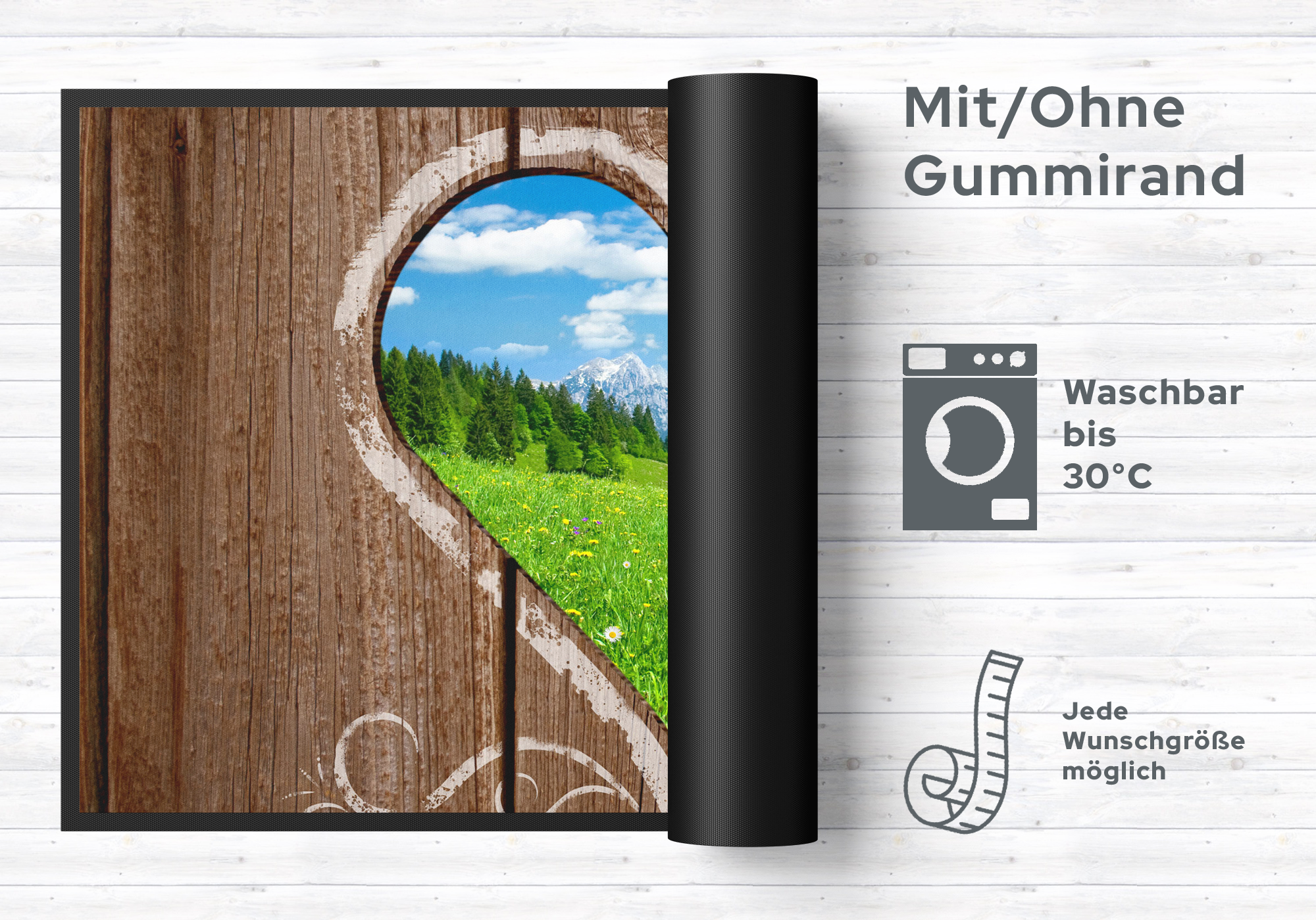 Fussmatte Alpen Herz 4729