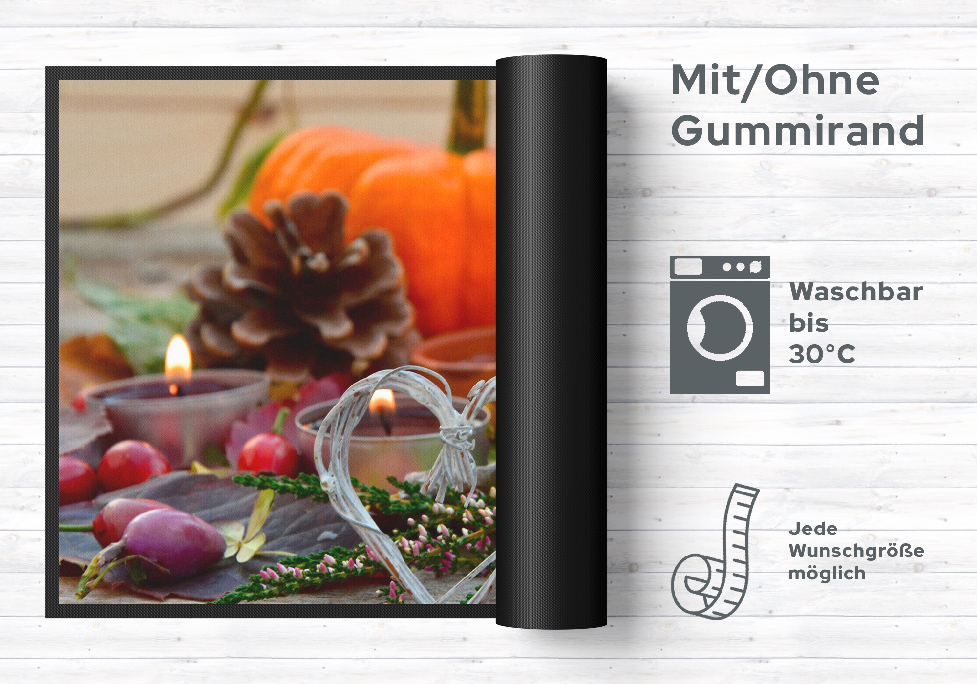 Fussmatte Kerze Herbst 4741