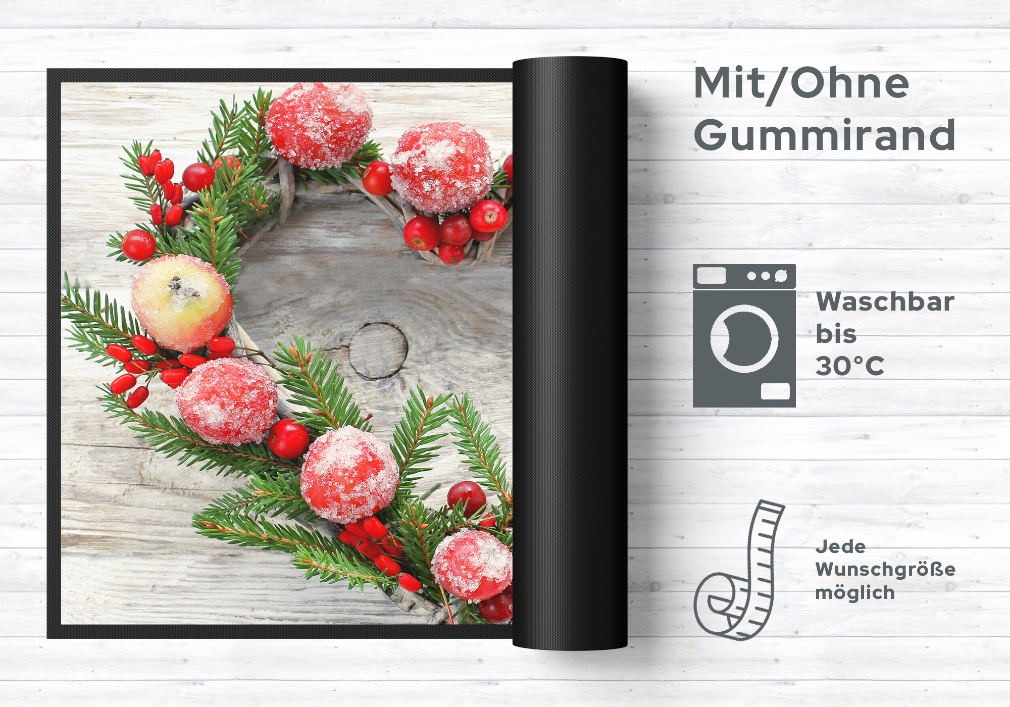 Fussmatte Weihnachten Apfel 6320