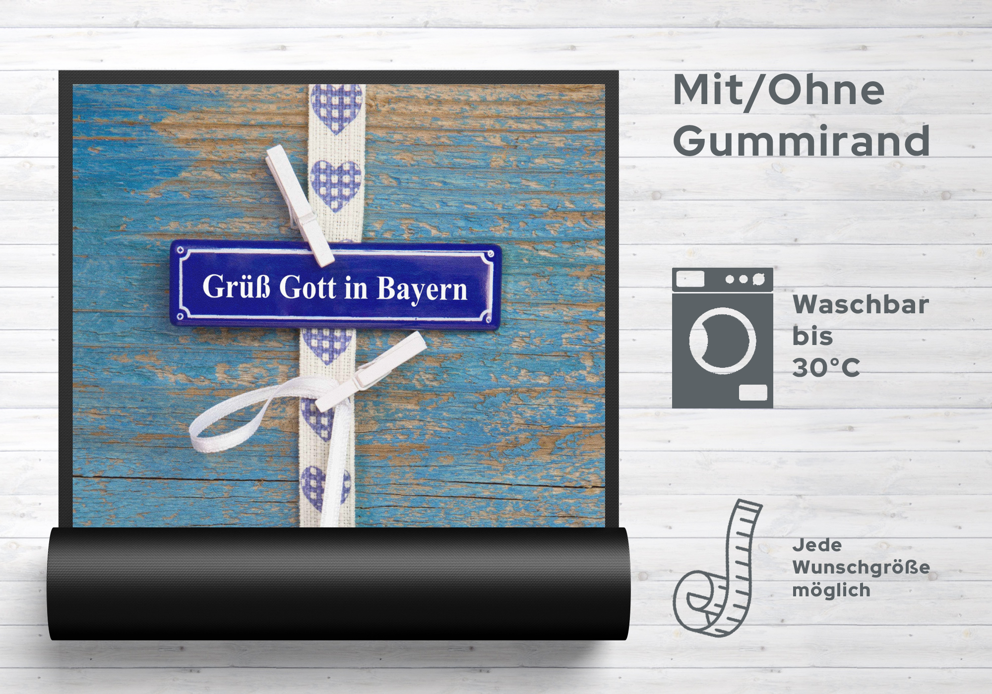 Fussmatte Grüß Gott in Bayern 7006
