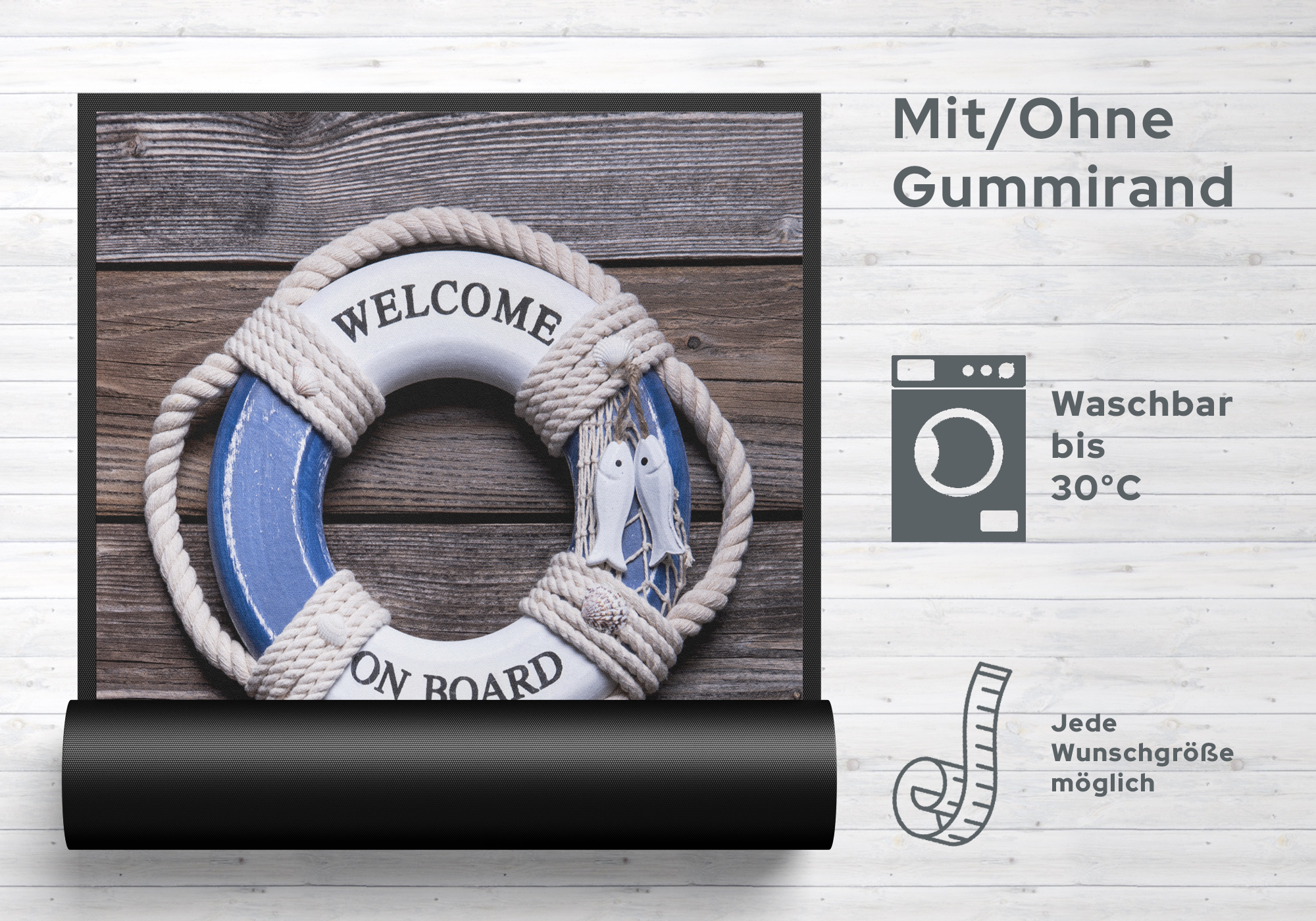 Fussmatte Welcome on Board 7024