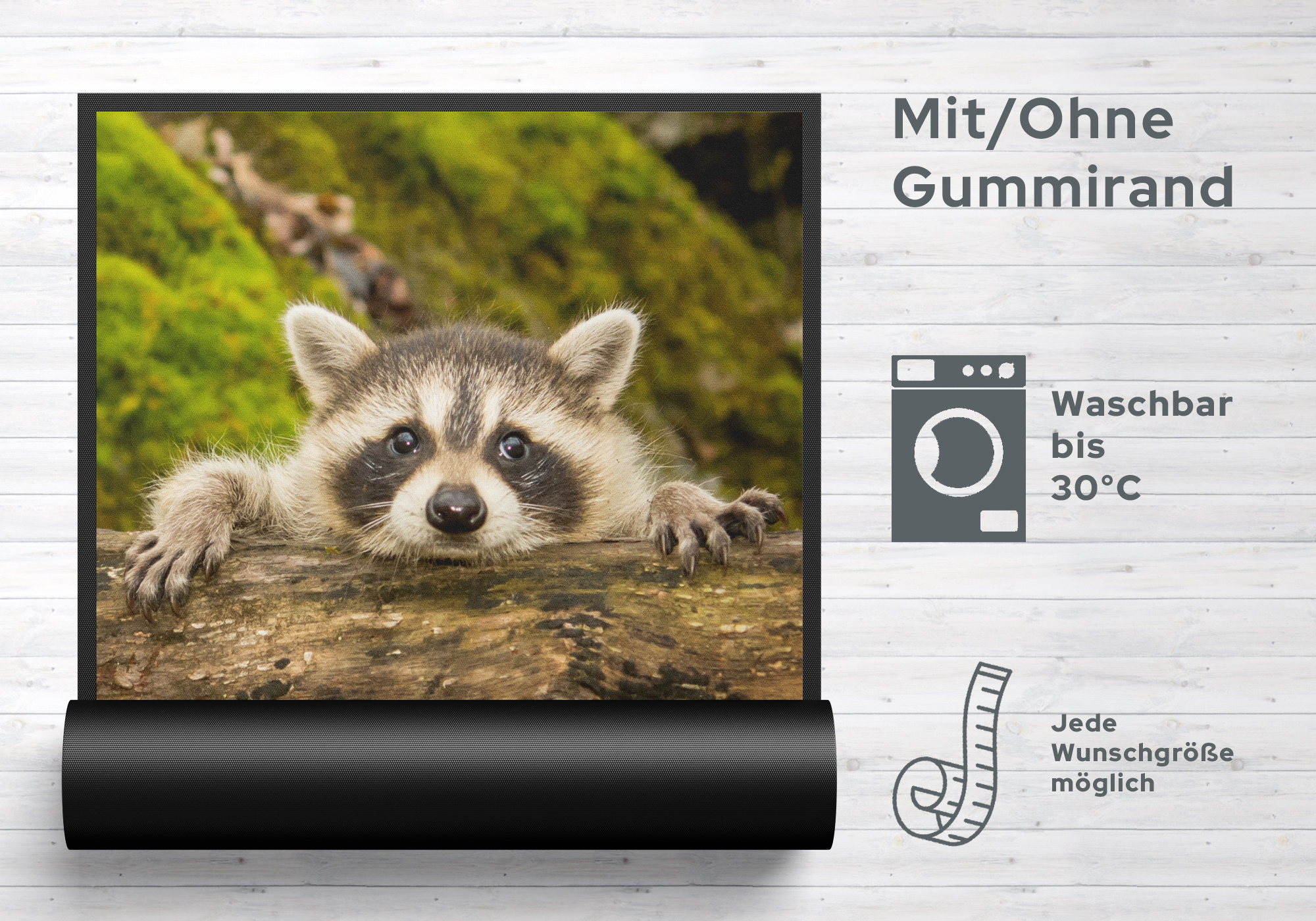 Fussmatte Waschbär 7079