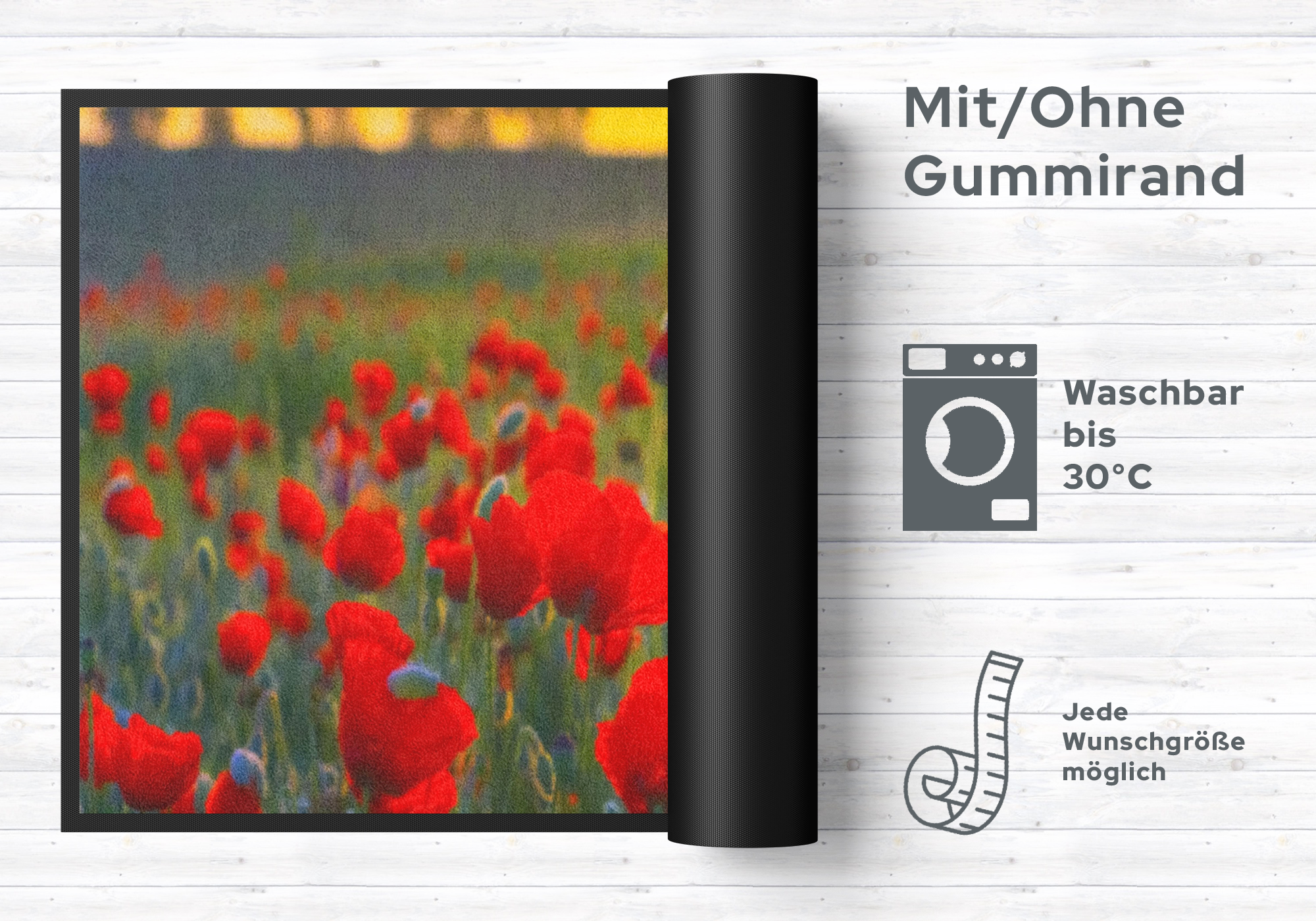Fussmatte Mohn Feld 4546