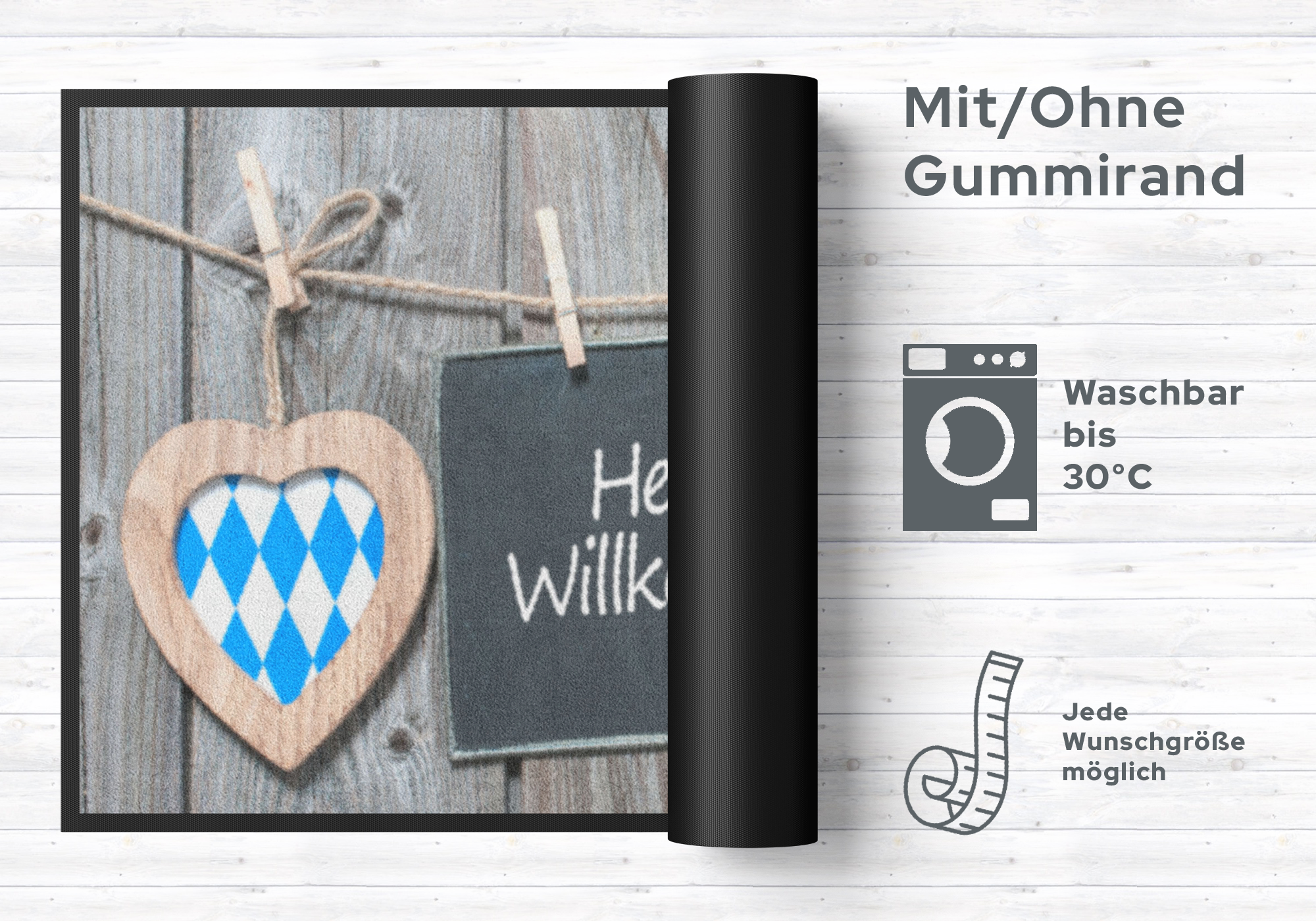 Fussmatte Herzlich Willkommen Bayrisch 4561