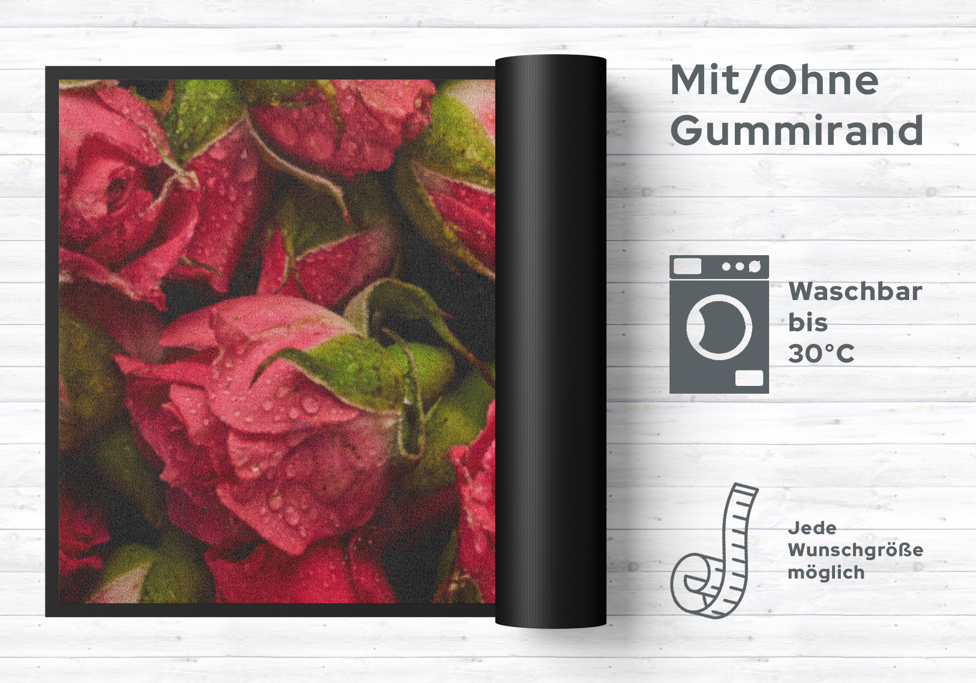 Fussmatte Rote Rosen 4619