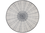 Lade das Bild in den Galerie-Viewer, runde Fußmatte mit grau, weißer Linienstruktur

