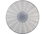 Lade das Bild in den Galerie-Viewer, runde Fußmatte mit grau, weißer Linienstruktur
