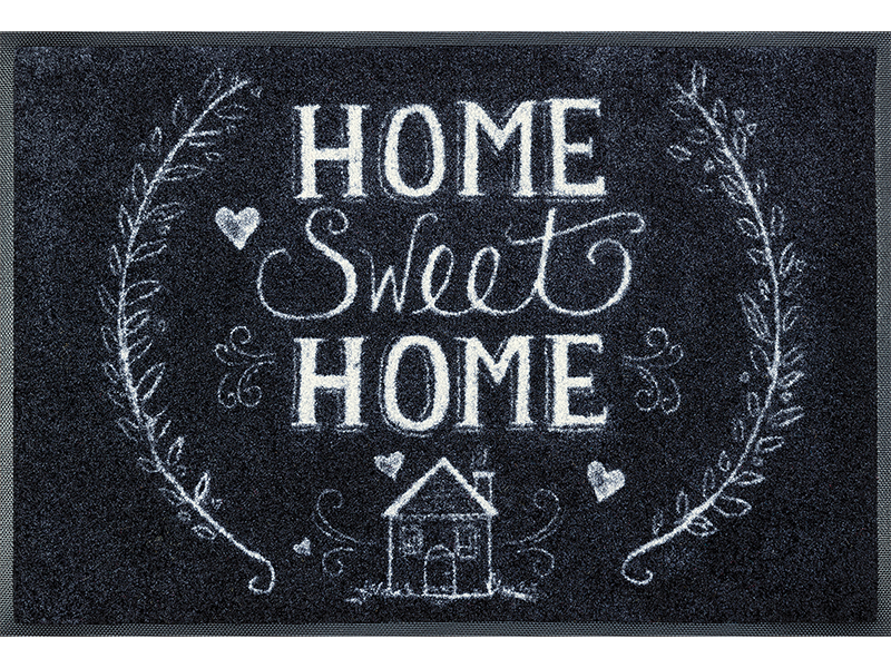 stilvolle schwarze Fußmatte mit Schrift "HOME Sweet HOME" 