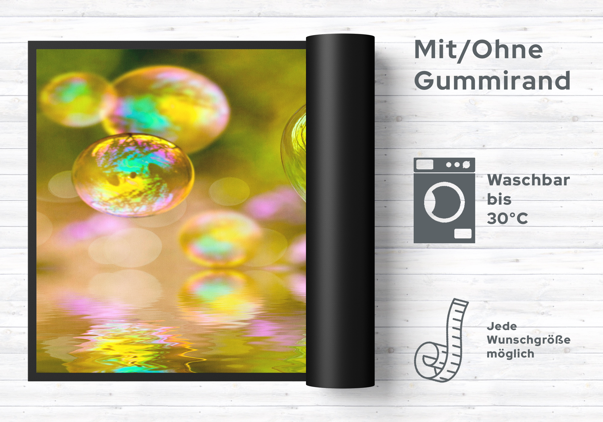 Fussmatte Herz Seifenblase 4077