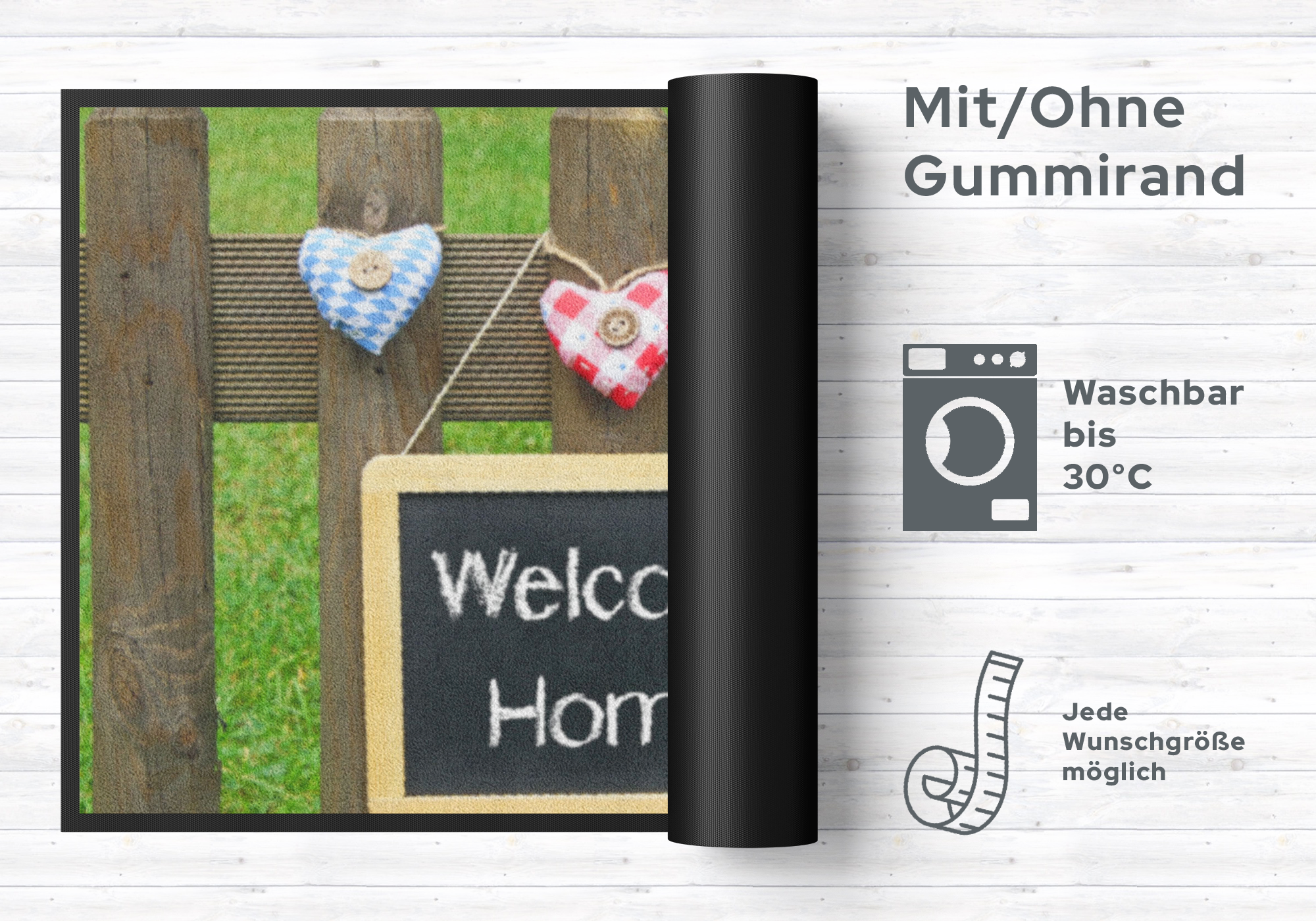 Fussmatte Welcome Home Gartenzaun 4155