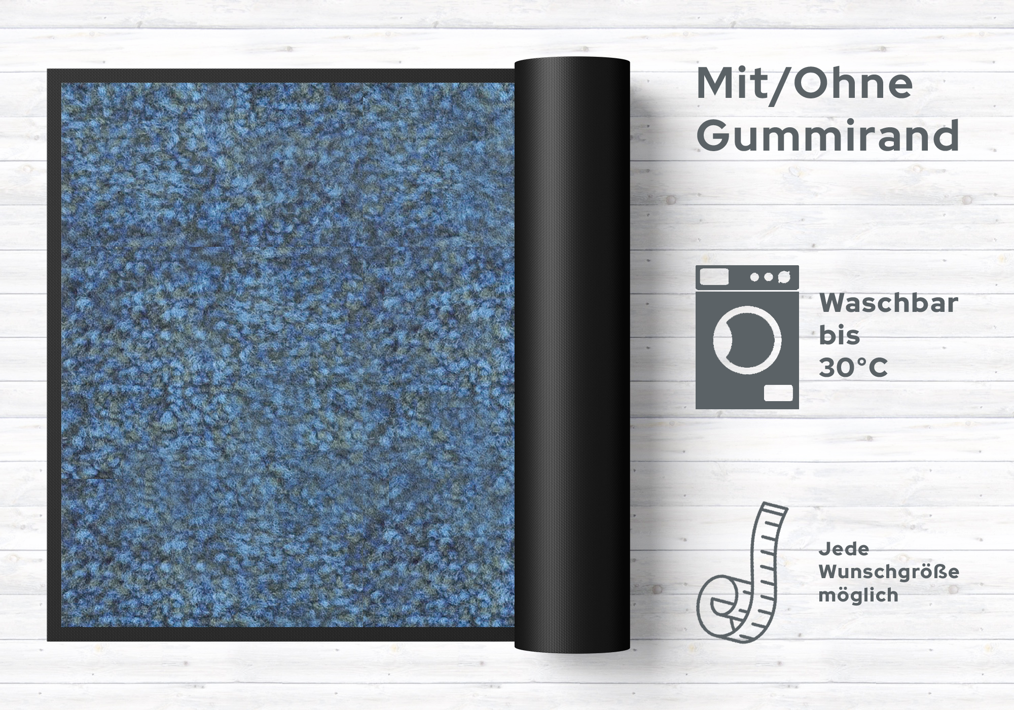 Fußmatte Meliert Blau