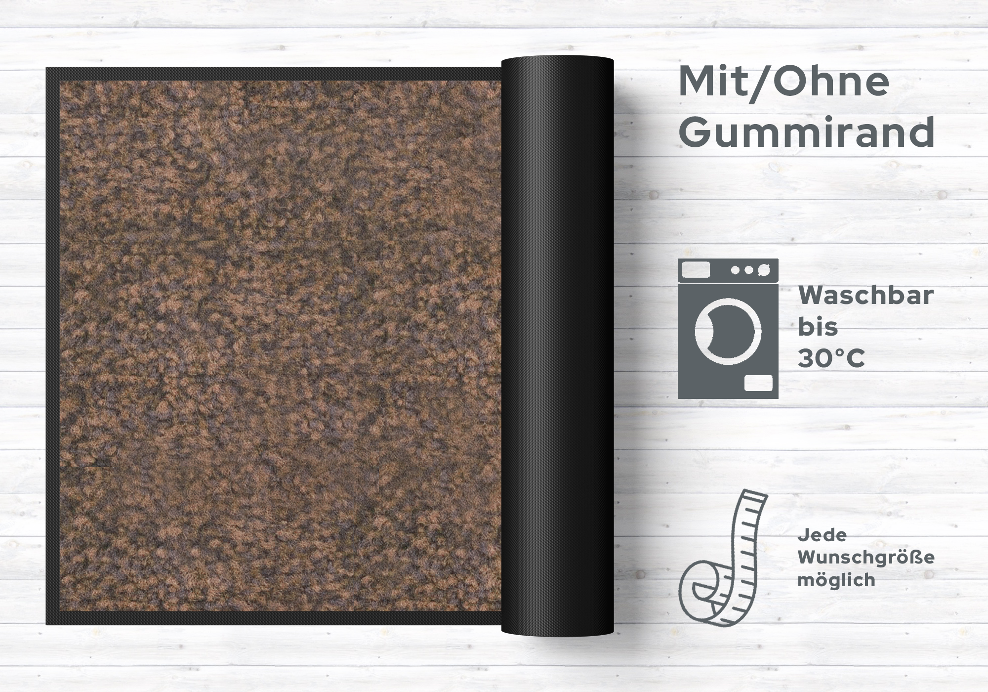 Fußmatte Meliert braun