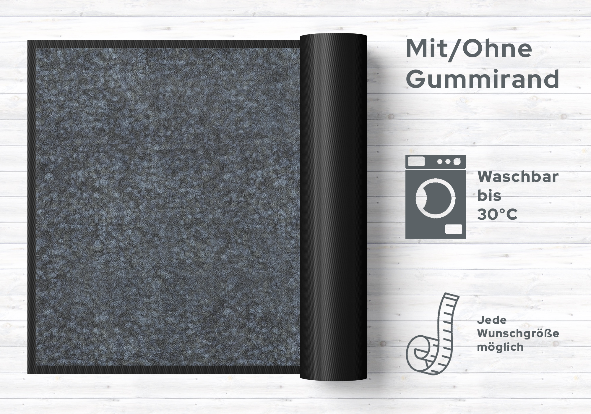 Fußmatte Meliert grau