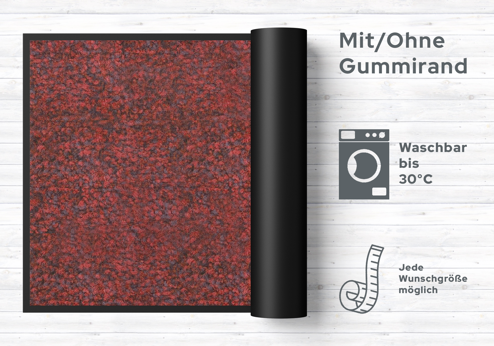 Fußmatte Meliert Rot