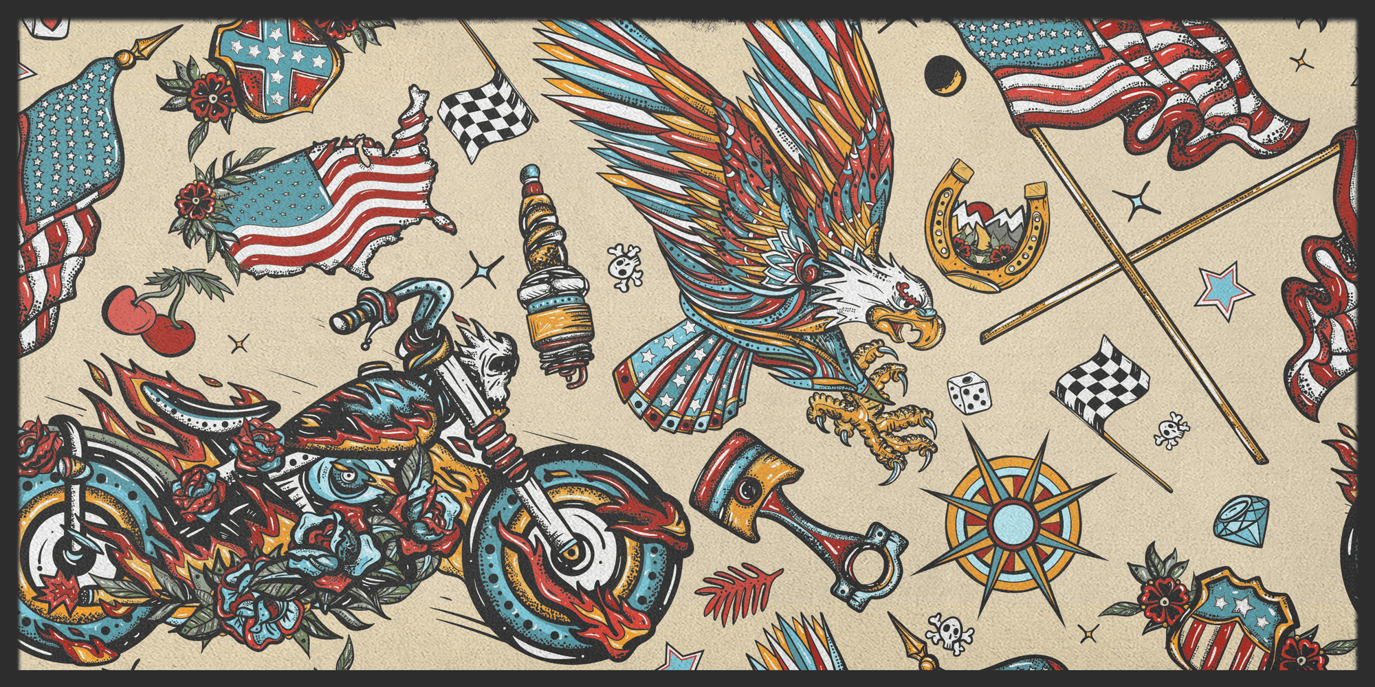 Motorradteppich B1009