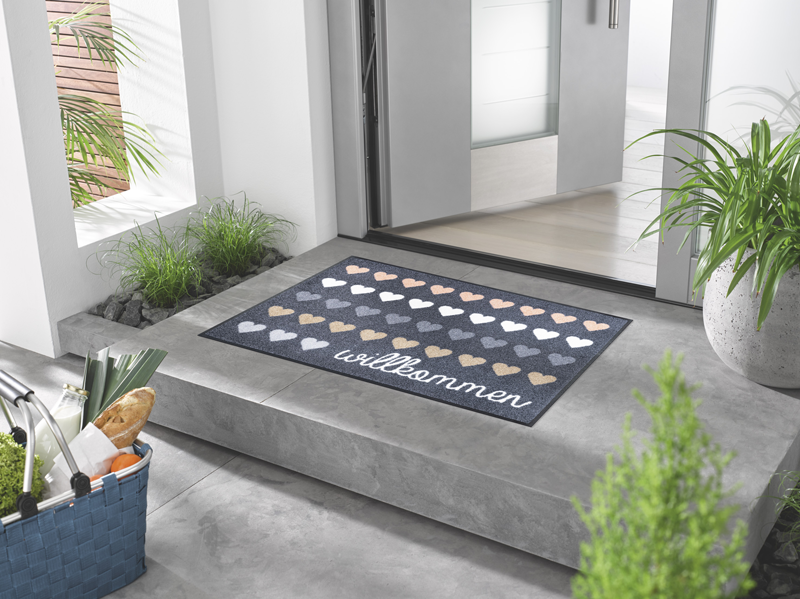 Willkommen Herzen wash + dry Fußmatte