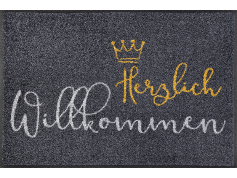 Willkommen Krone wash + dry Fußmatte