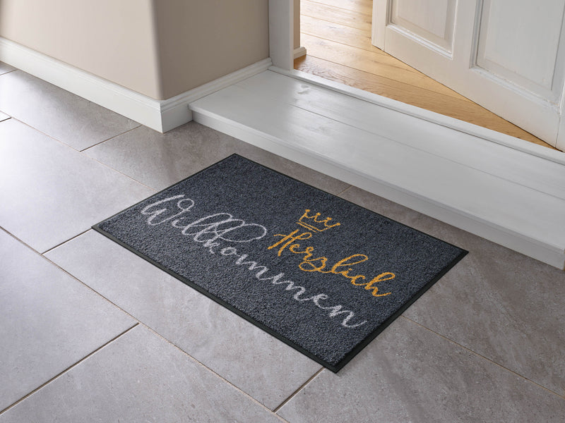 Willkommen Krone wash + dry Fußmatte