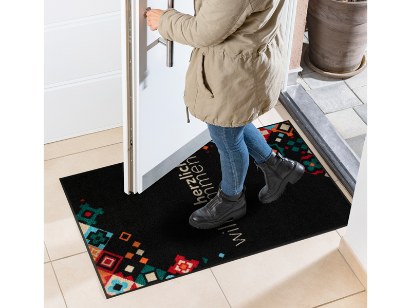Willkommen Mosaik bunt wash + dry Fußmatte