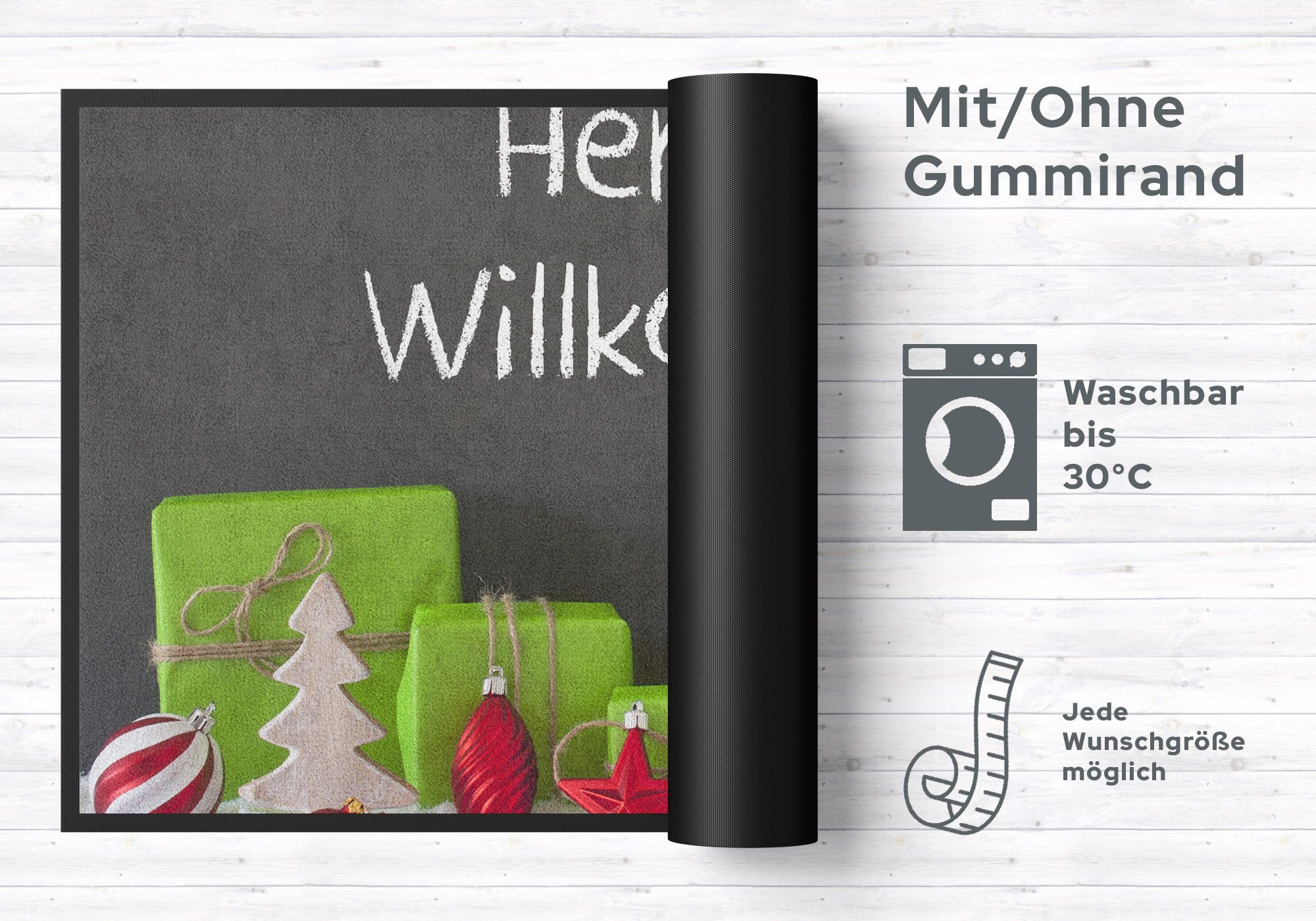 Fussmatte Herzlich Willkommen Weihnachten 10104