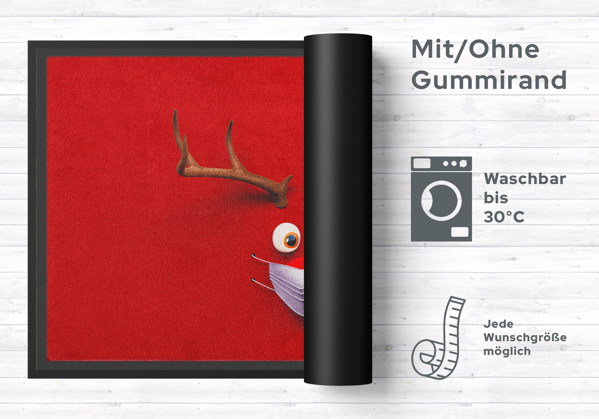 Läufer Weihnachten mit Maske 10300