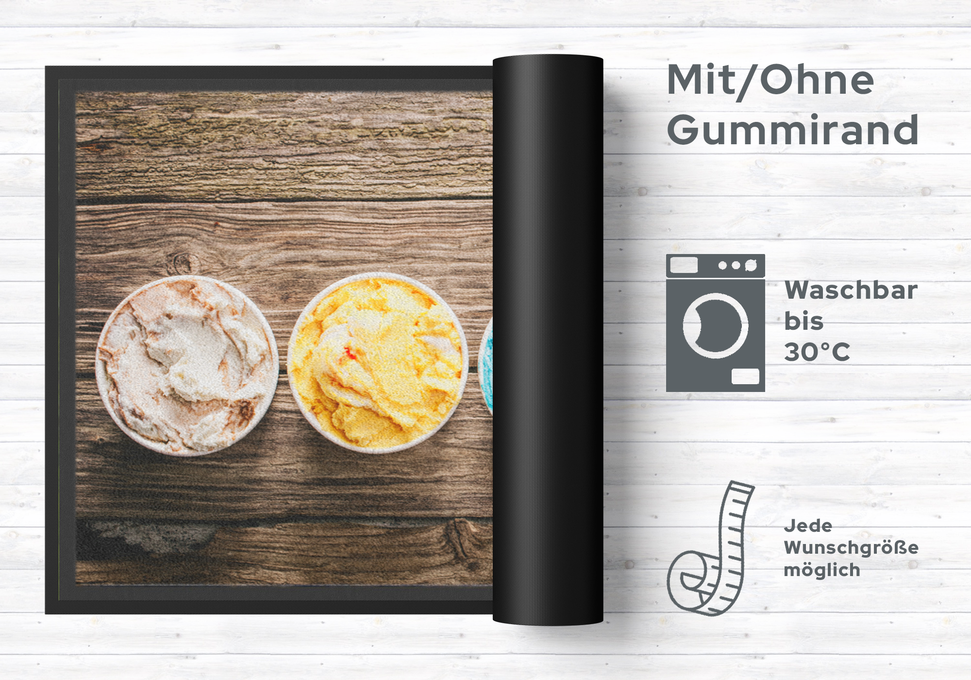 Küchenteppich Eis 10434