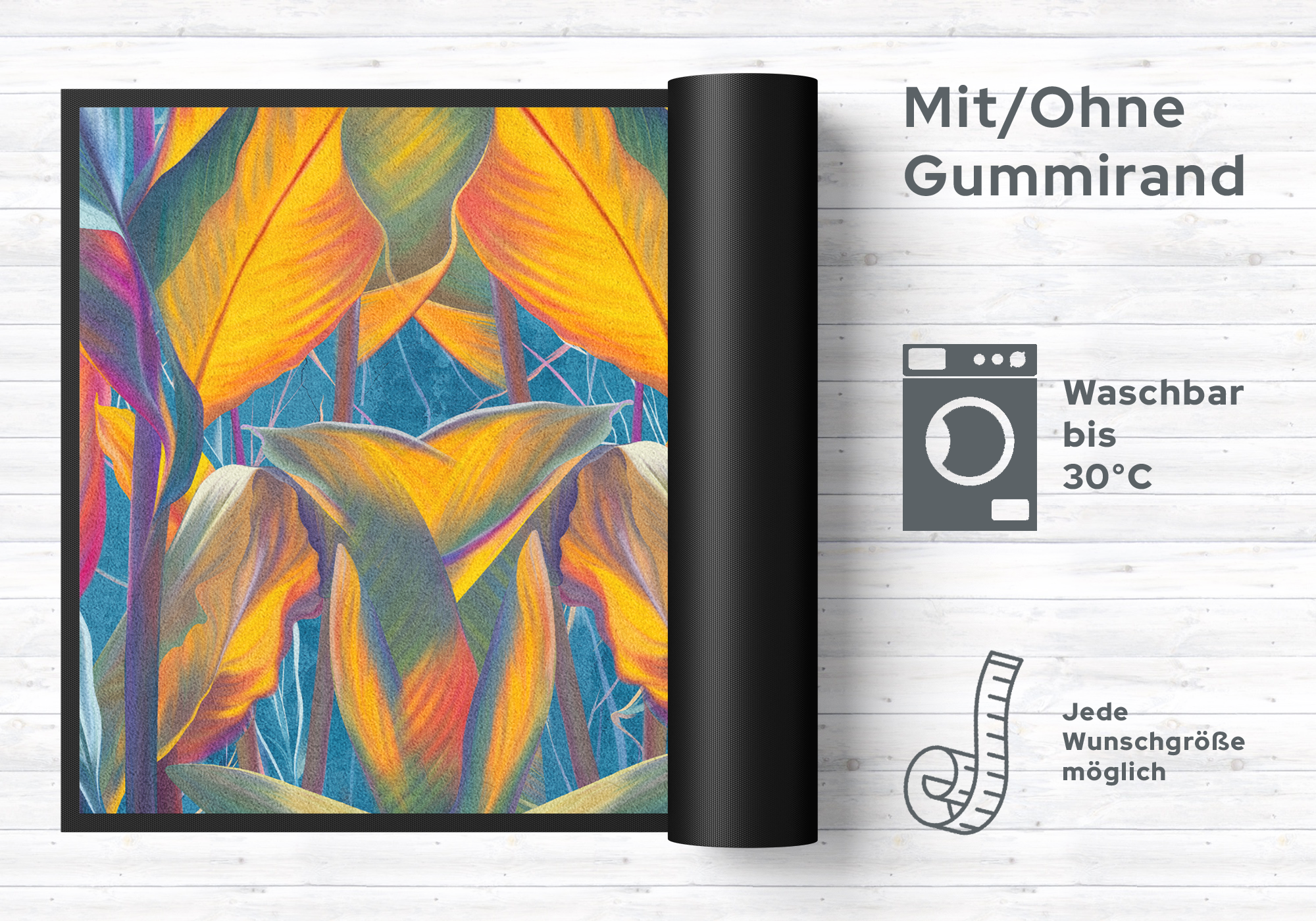 Fussmatte Blumenmuster 11115