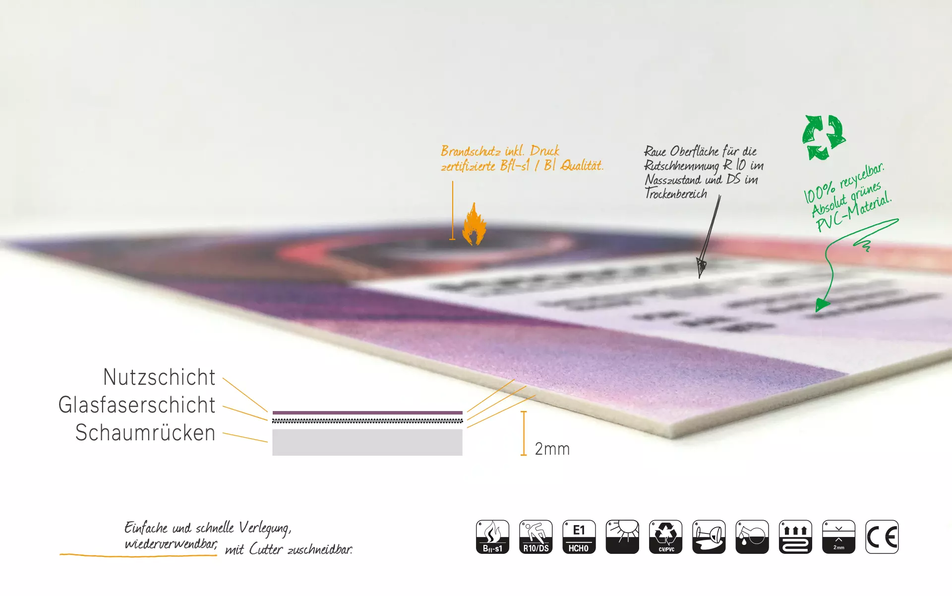 Vinylboden individuell bedruckt 200 qm