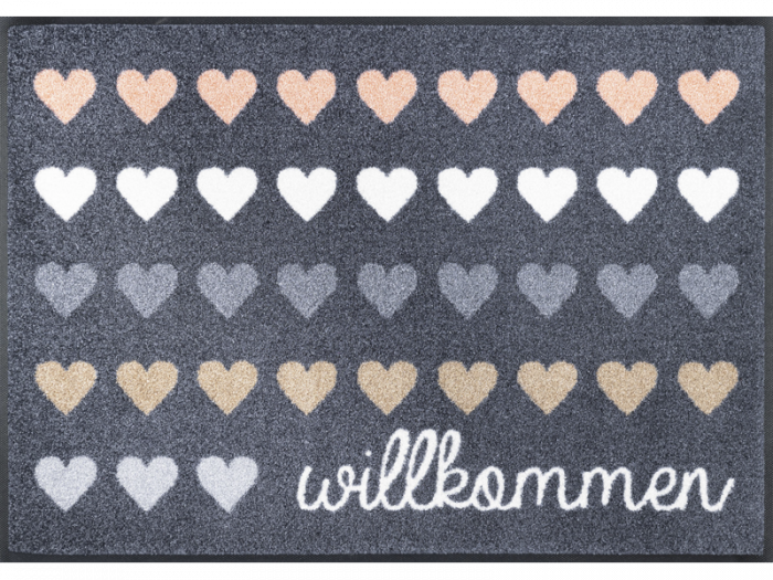 Willkommen Herzen wash + dry Fußmatte