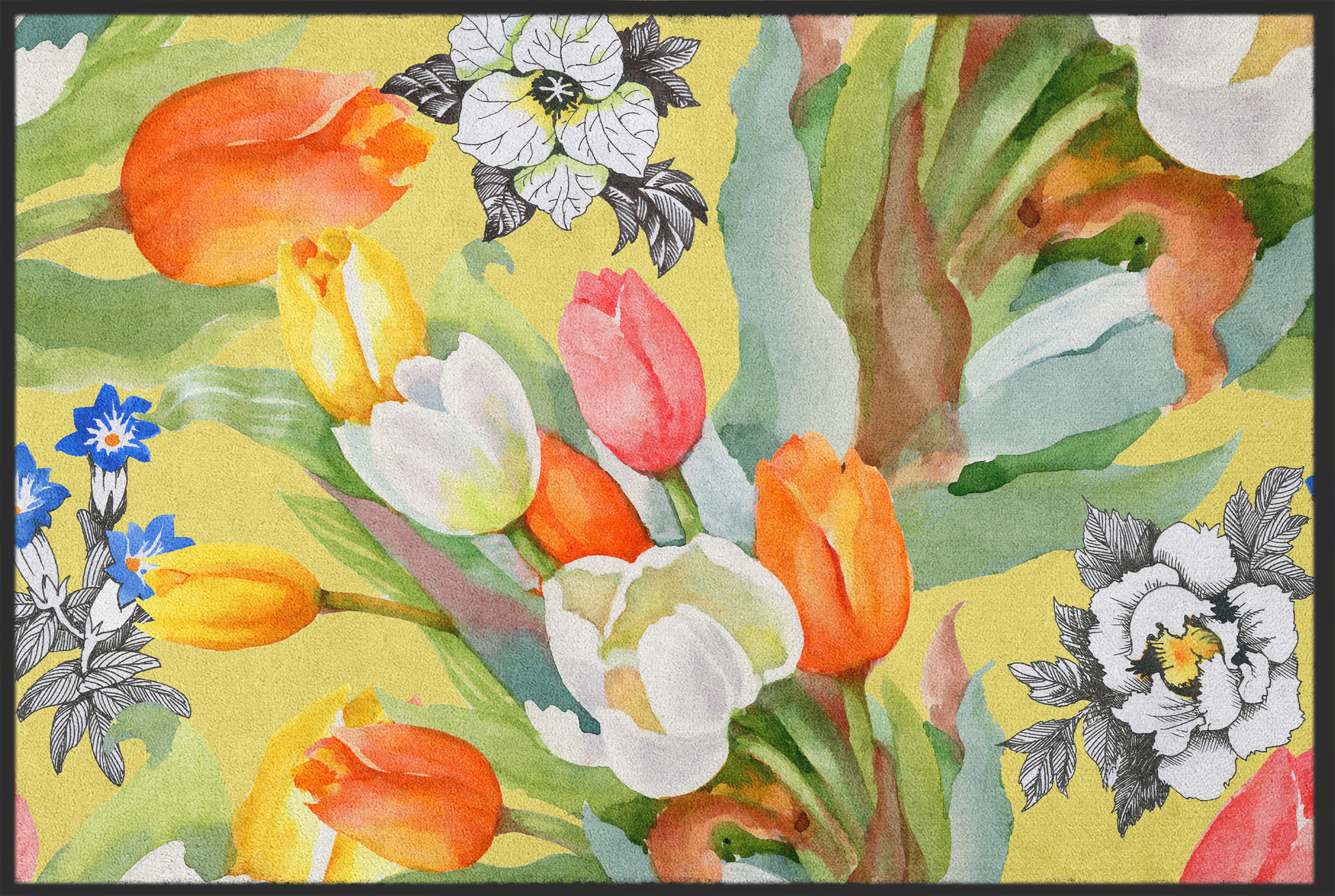 Fussmatte Blumen 10850