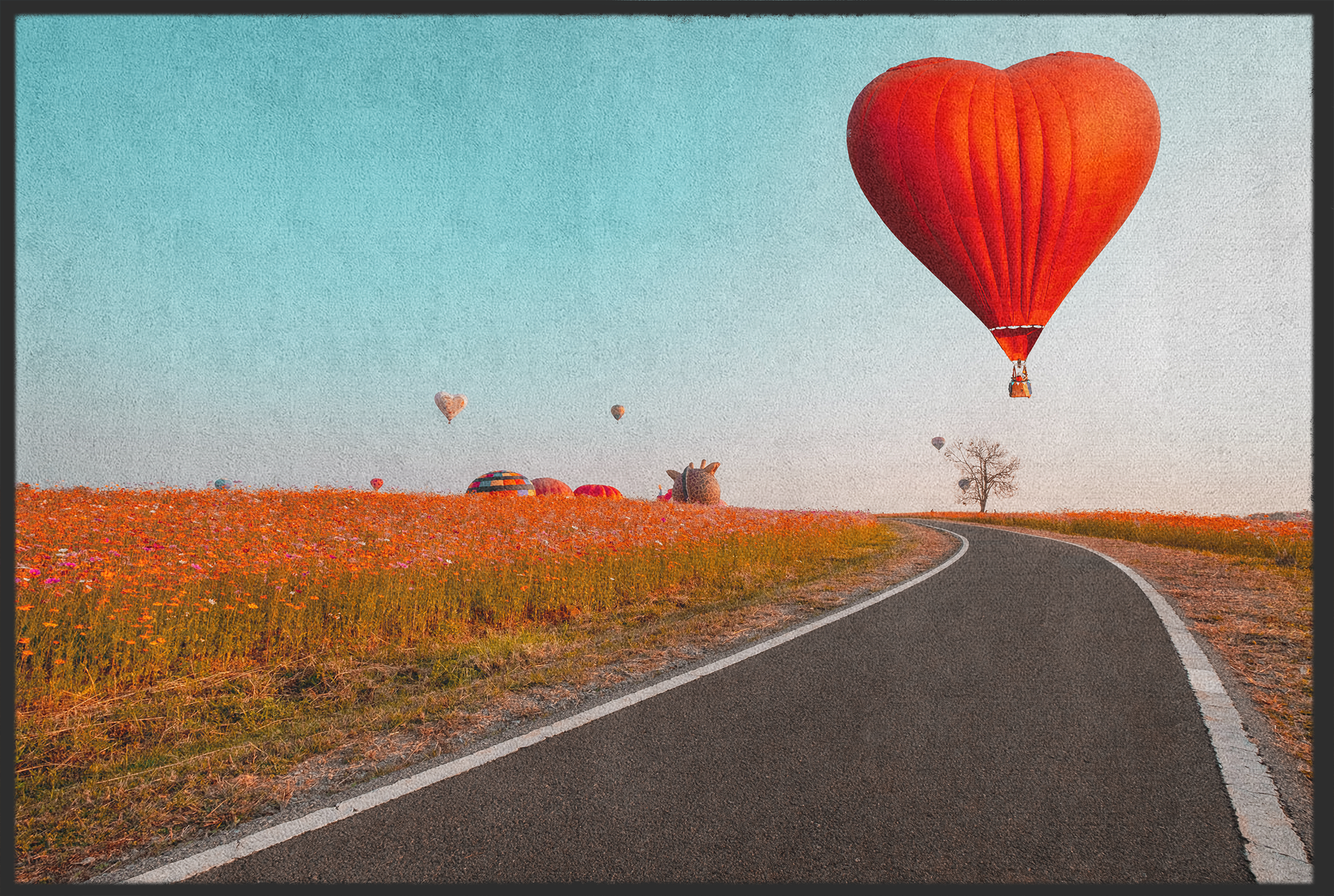 Fussmatte Herzheißluftballon 11013